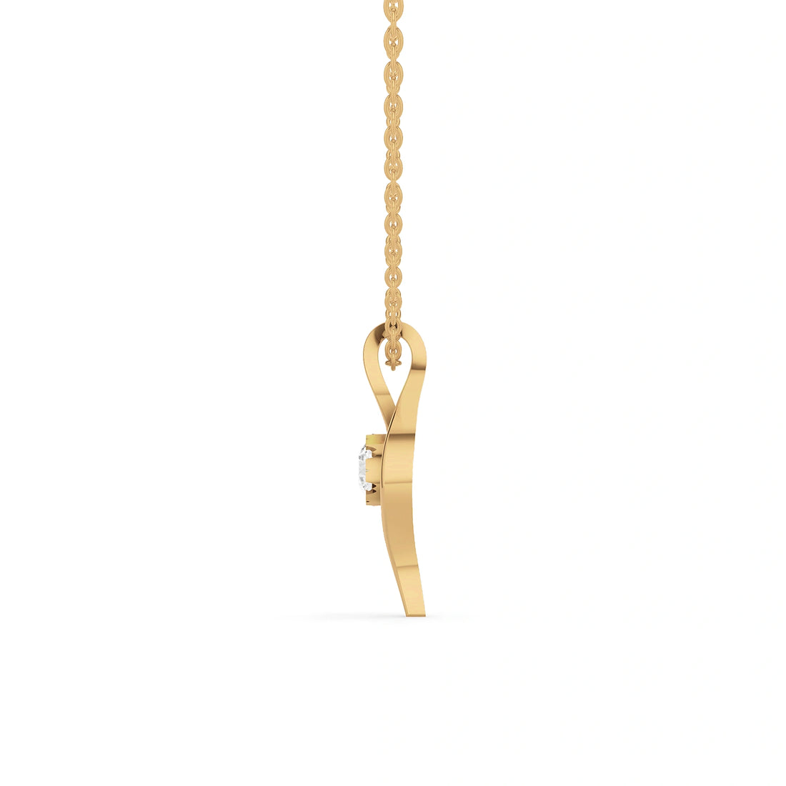 Lyra Round Diamond Twist Pendant (Without Chain)