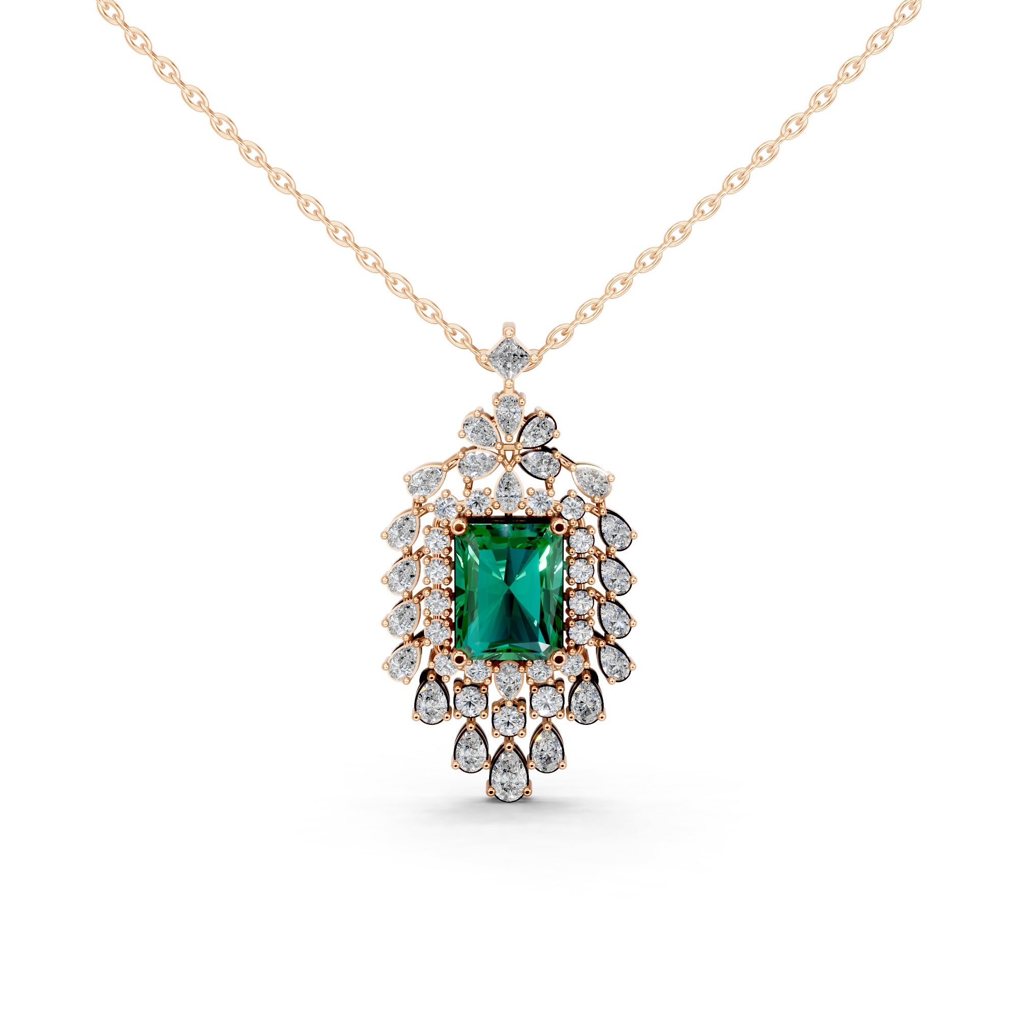 Elizabeth's Lab Grown Emerald Pendant