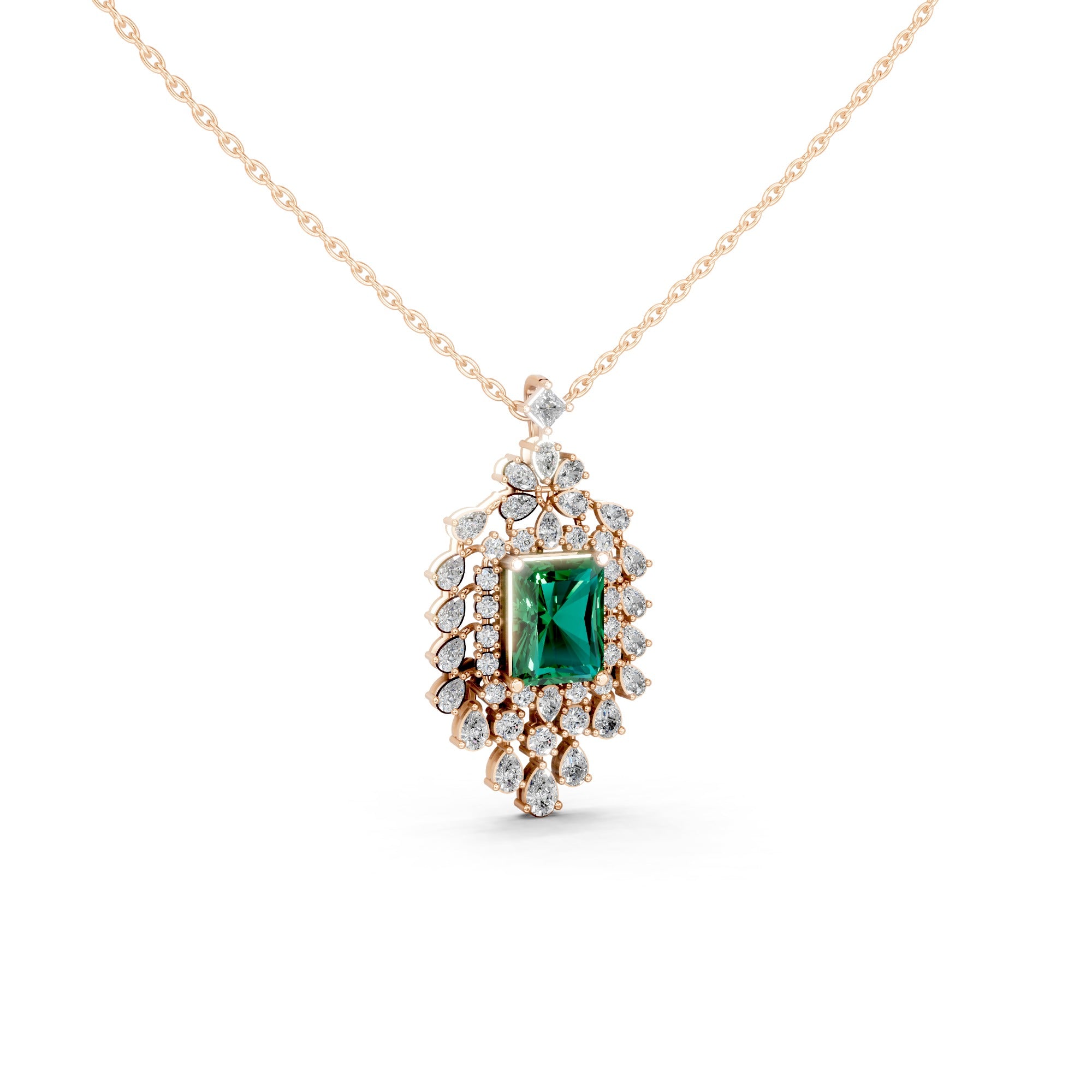 Elizabeth's Lab Grown Emerald Pendant