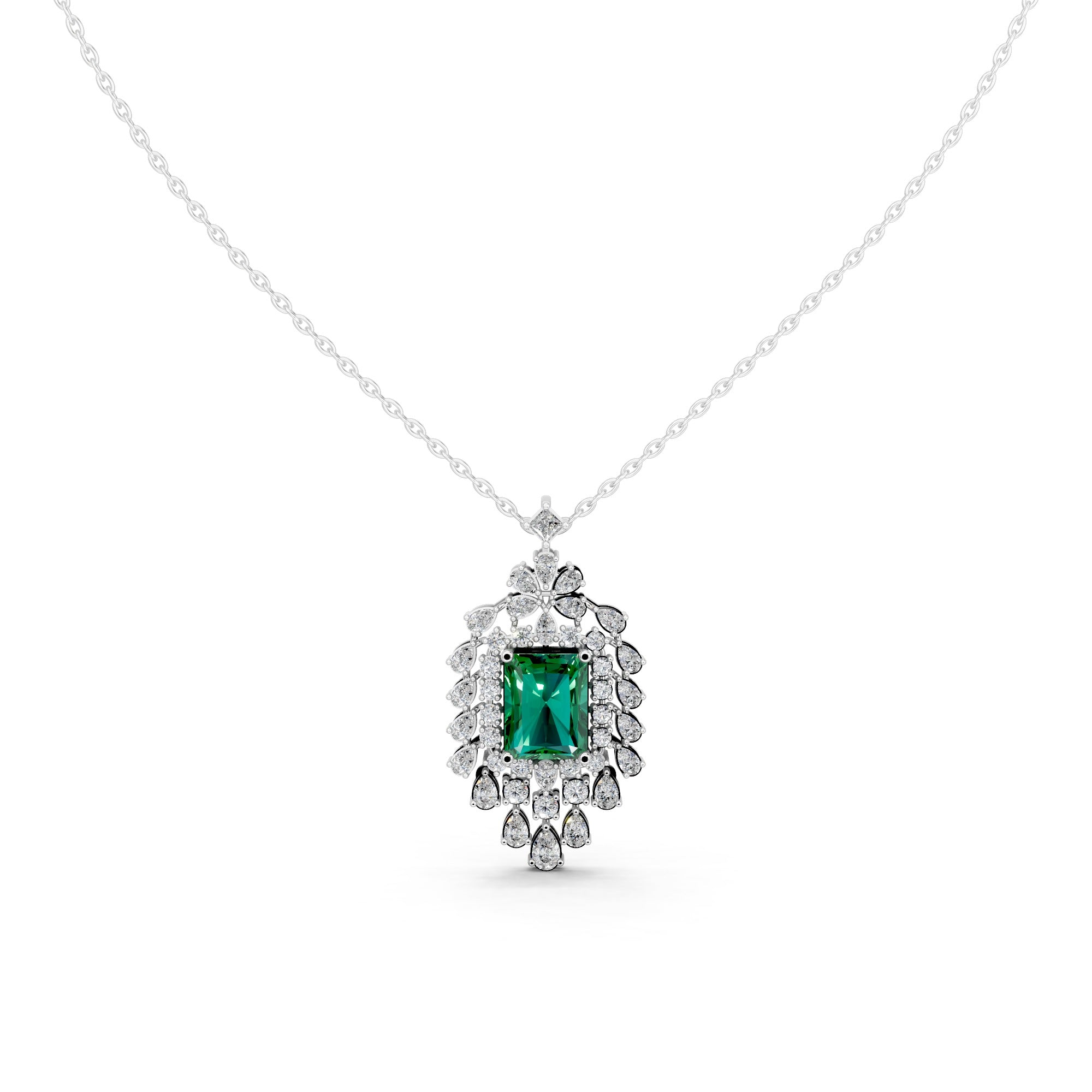 Elizabeth's Lab Grown Emerald Pendant