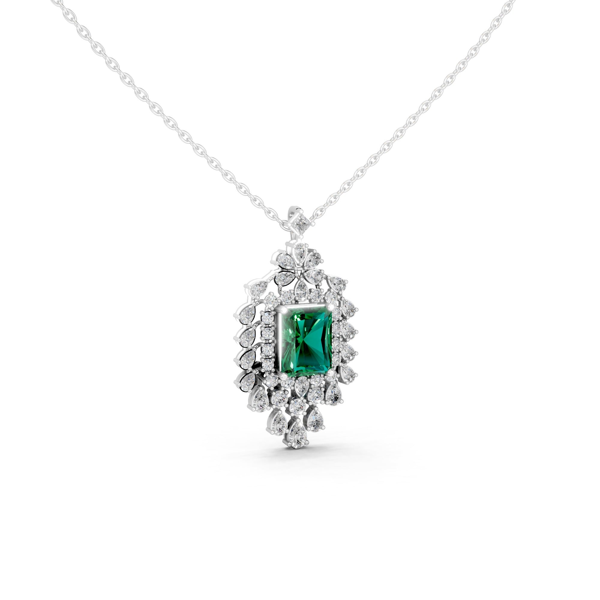 Elizabeth's Lab Grown Emerald Pendant