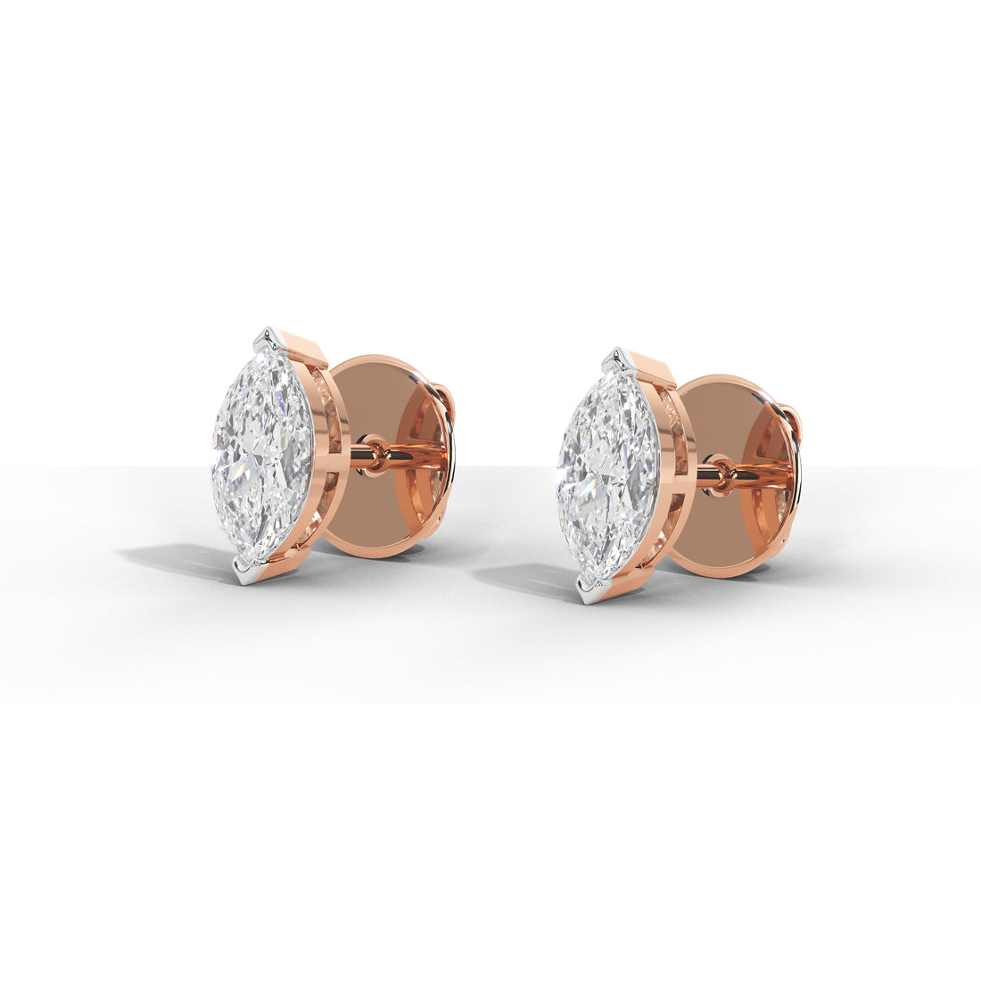 2 Carat Marquise Solitaire Studs