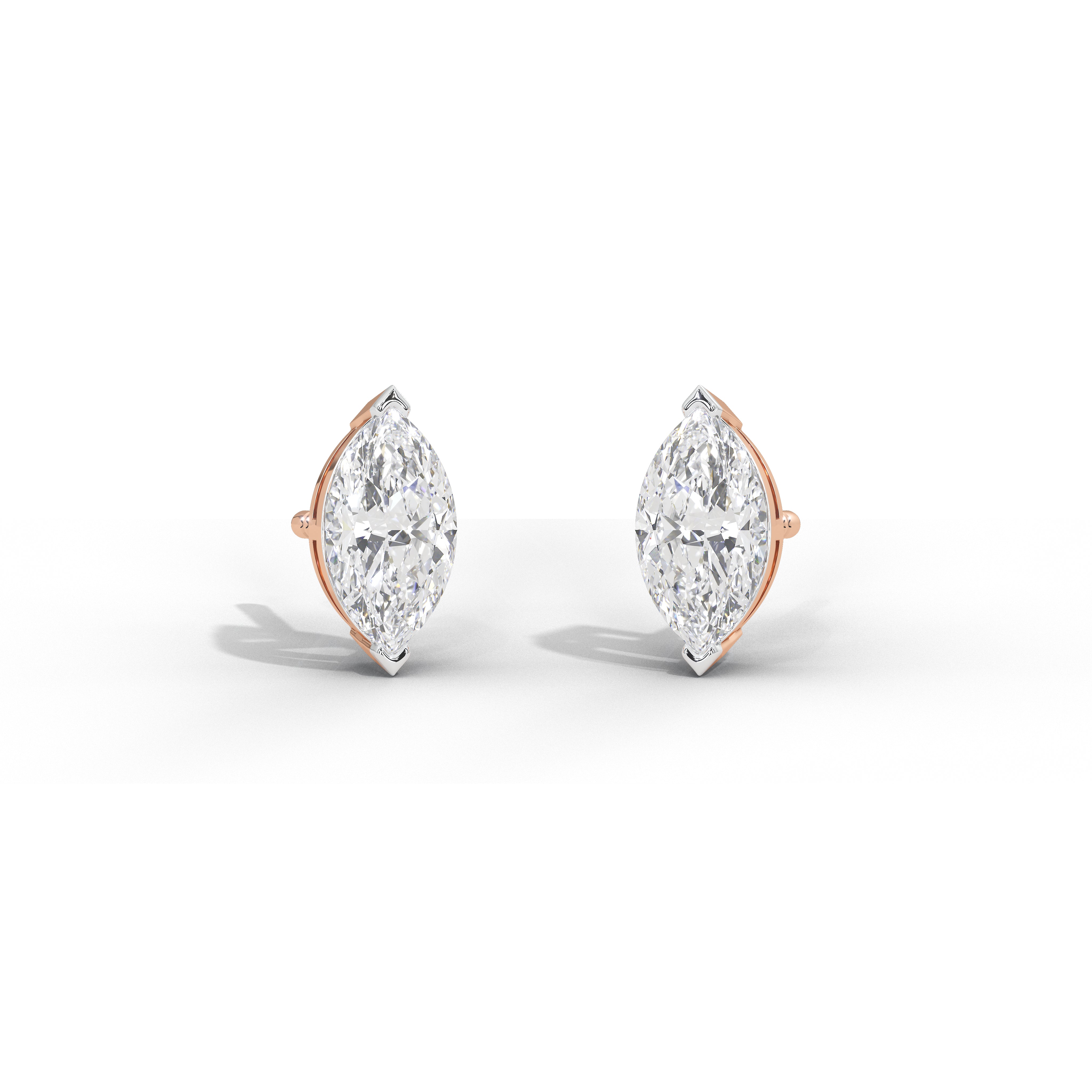 2 Carat Marquise Solitaire Studs