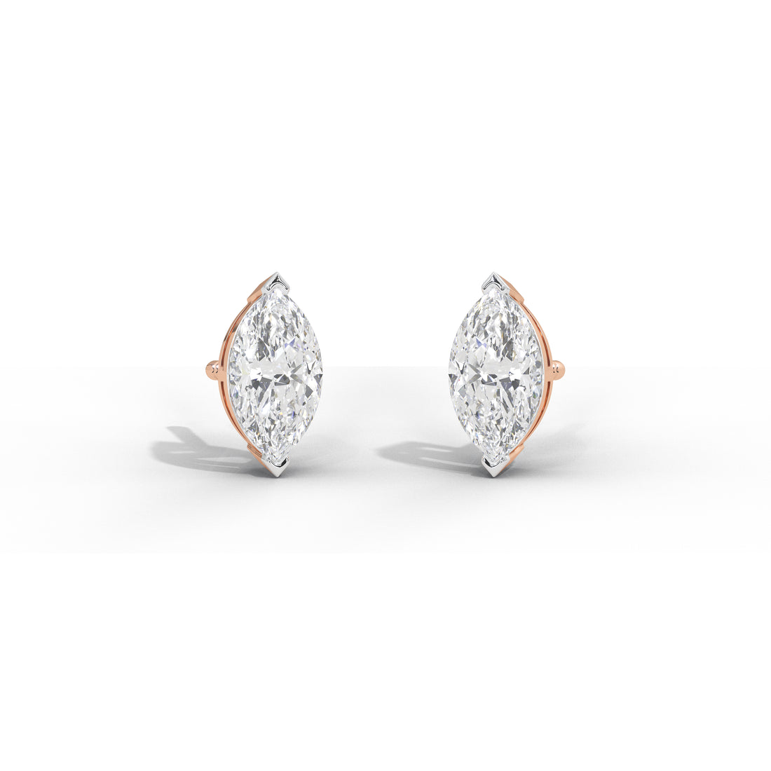 2 Carat Marquise Solitaire Studs