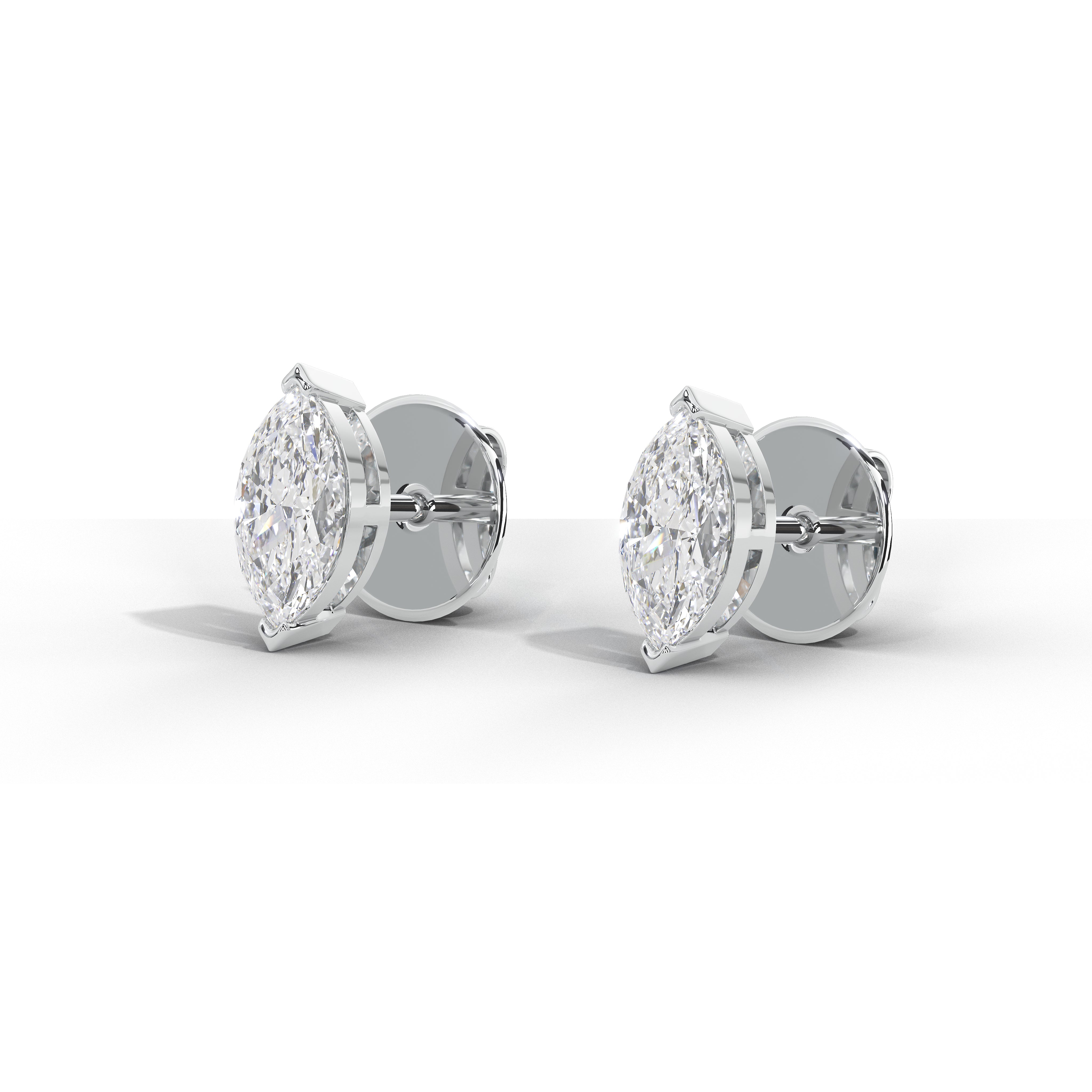 2 Carat Marquise Solitaire Studs