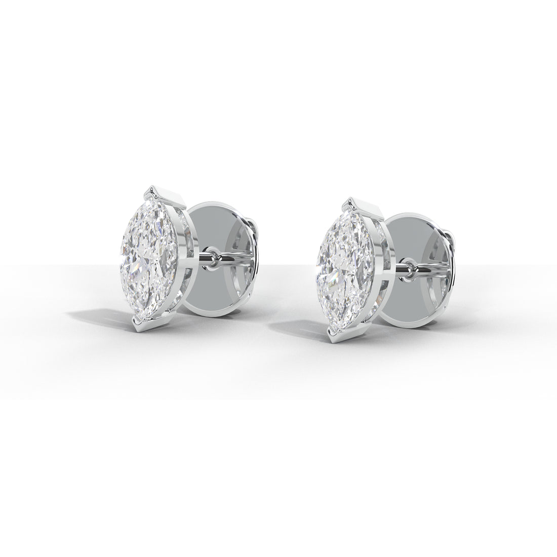 2 Carat Marquise Solitaire Studs
