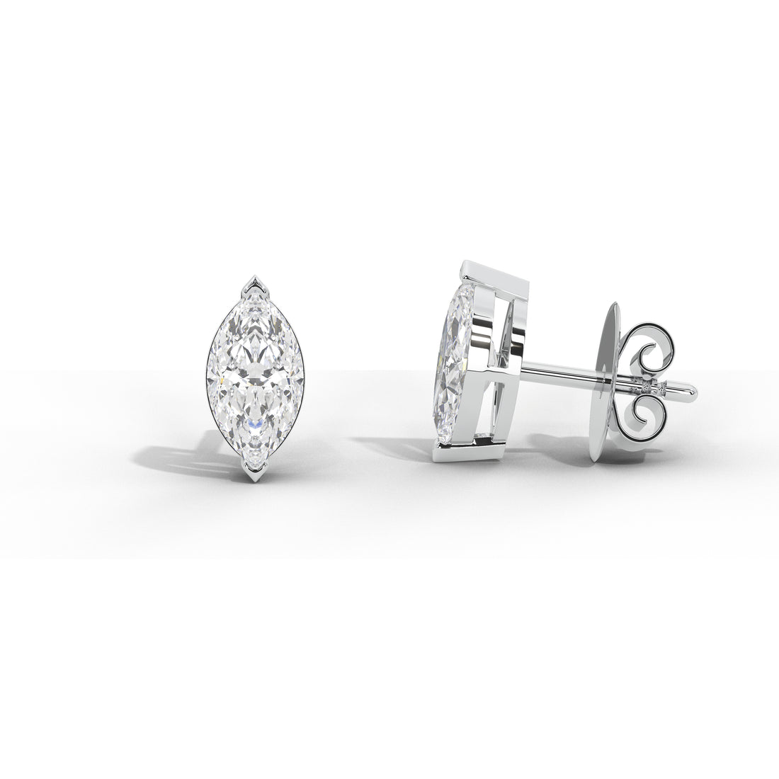 2 Carat Marquise Solitaire Studs