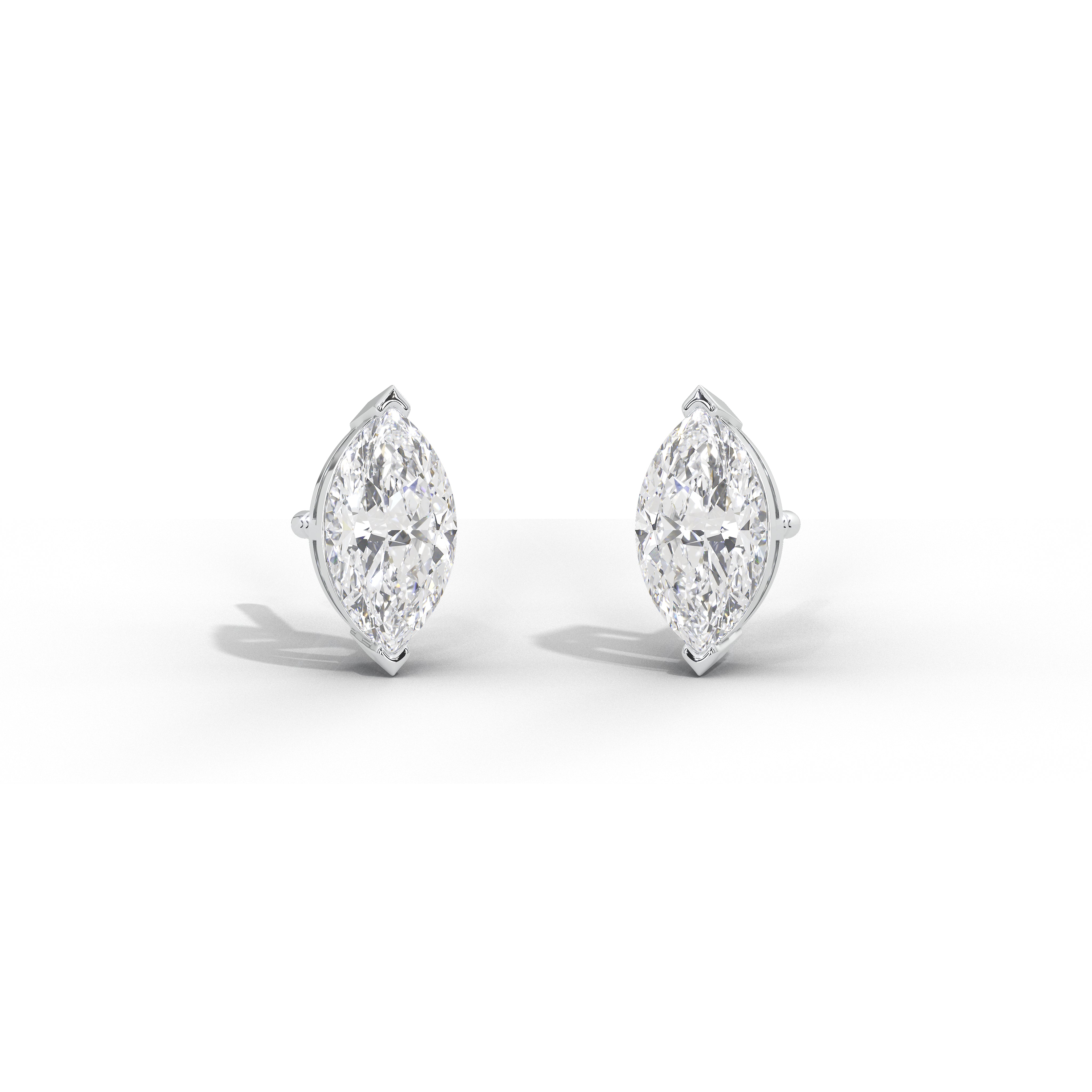 2 Carat Marquise Solitaire Studs