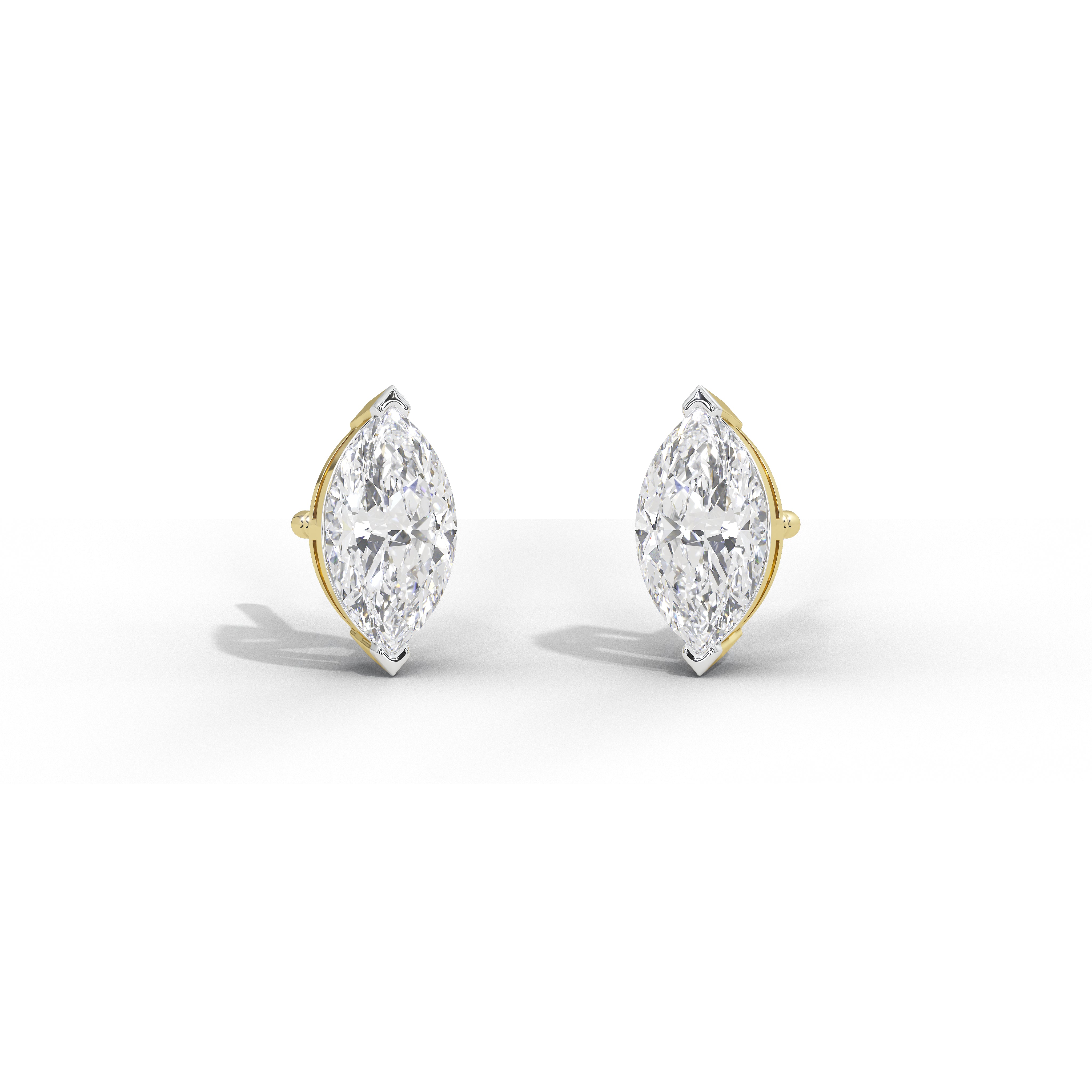 2 Carat Marquise Solitaire Studs