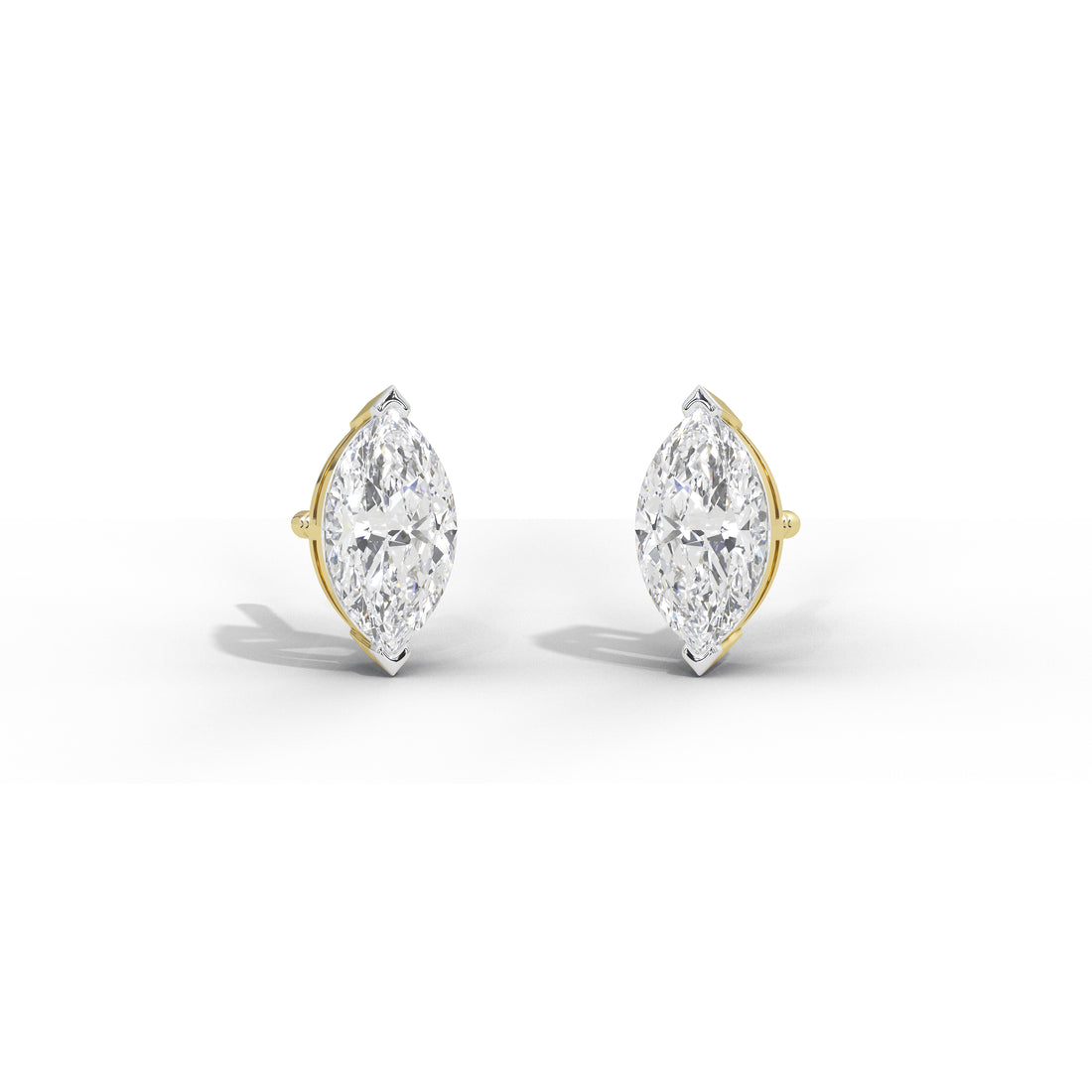 2 Carat Marquise Solitaire Studs