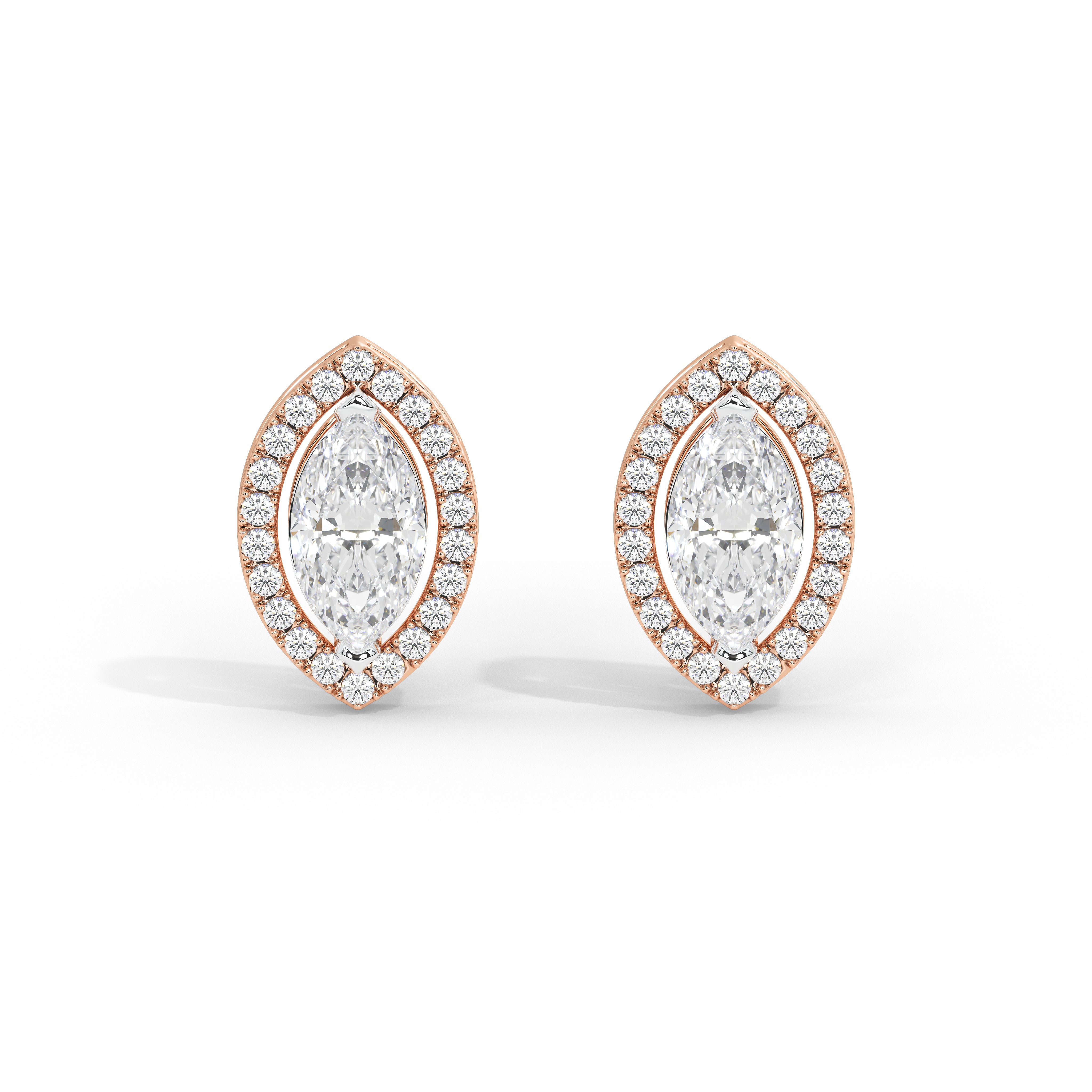 0.5 Carat Colette Marquise Halo Studs