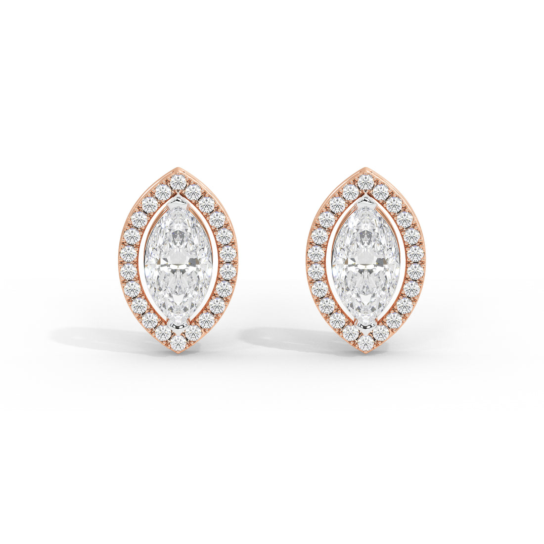 0.5 Carat Colette Marquise Halo Studs
