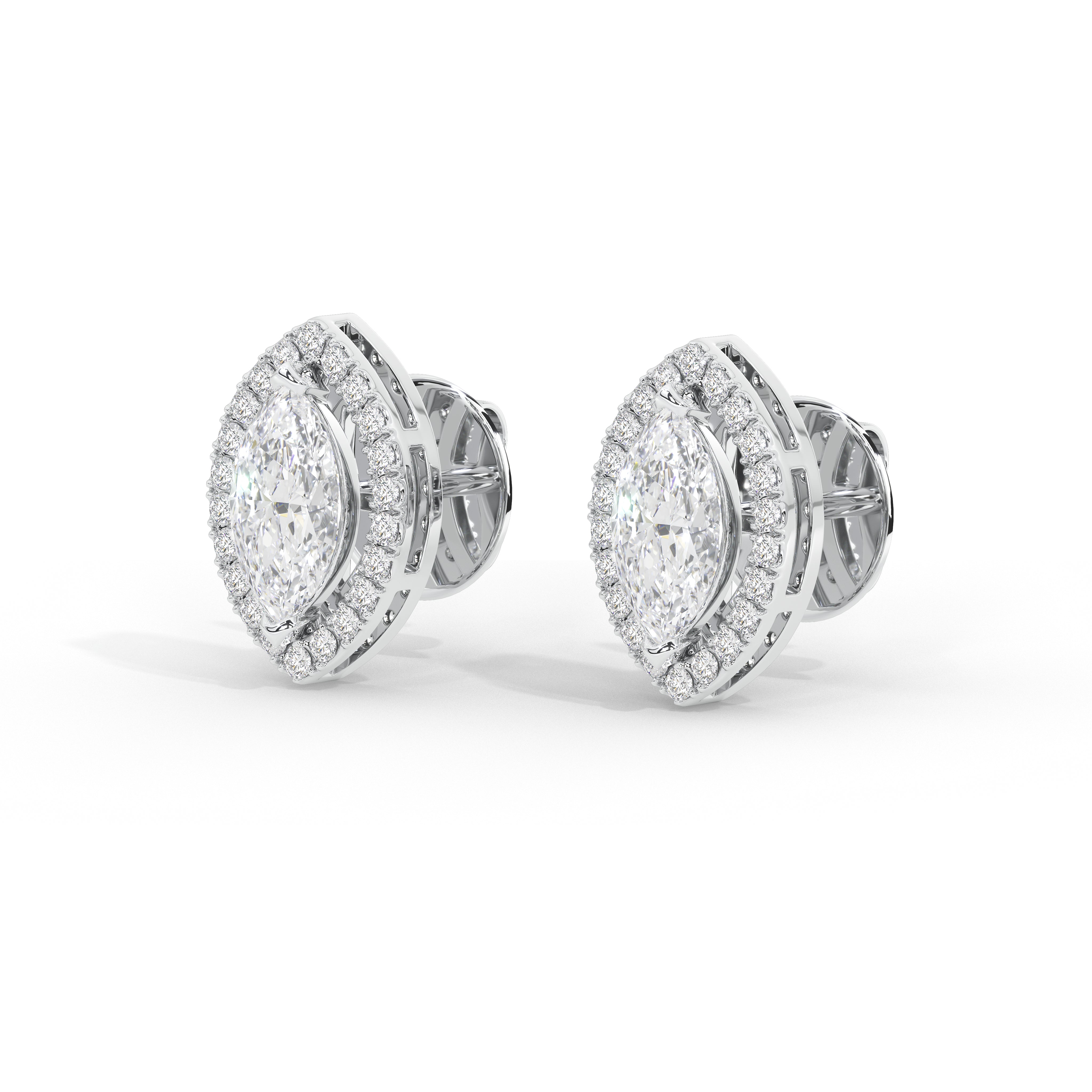0.5 Carat Colette Marquise Halo Studs