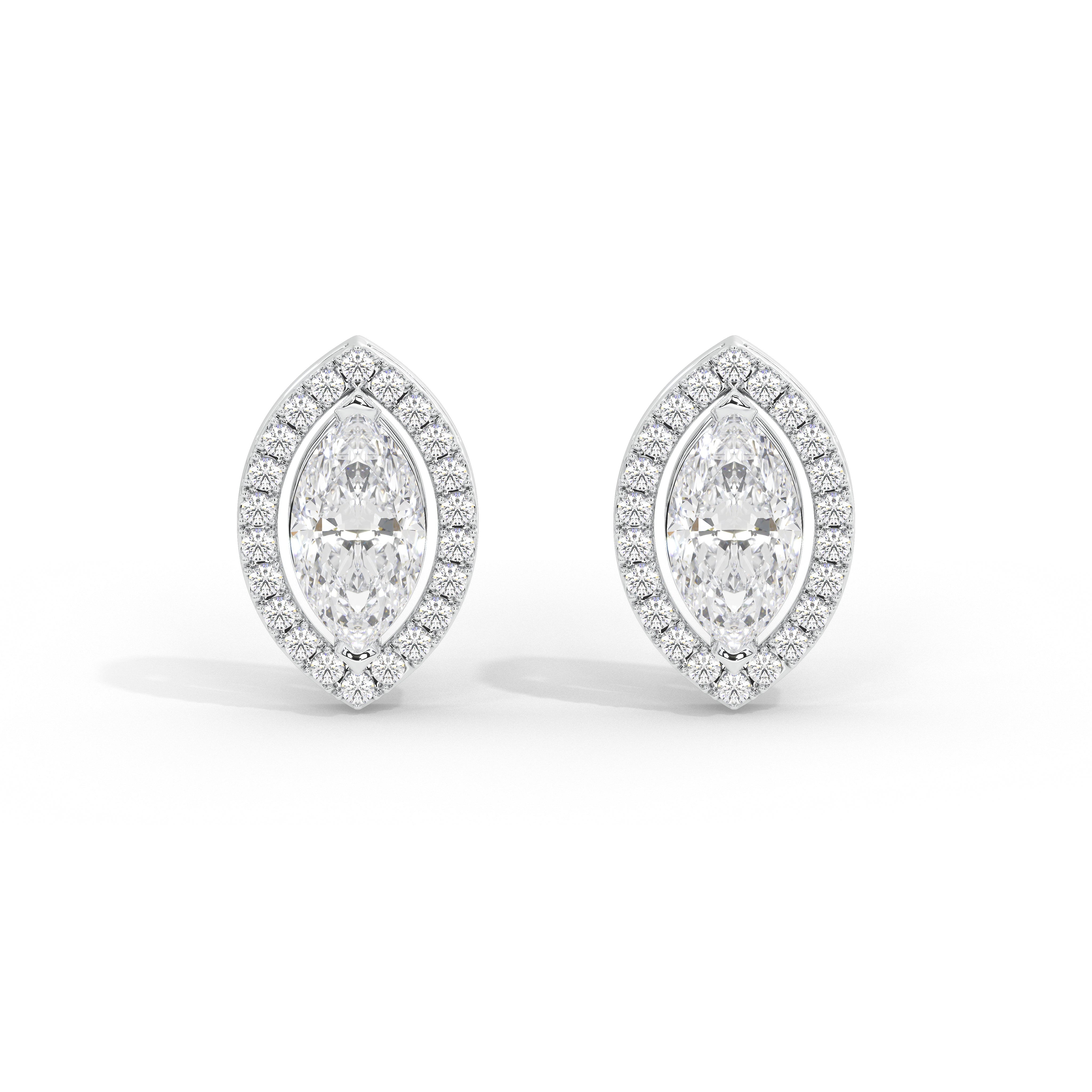 0.5 Carat Colette Marquise Halo Studs