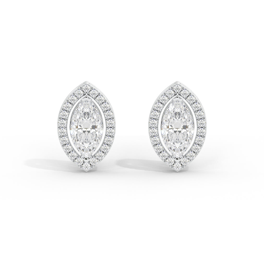 0.5 Carat Colette Marquise Halo Studs