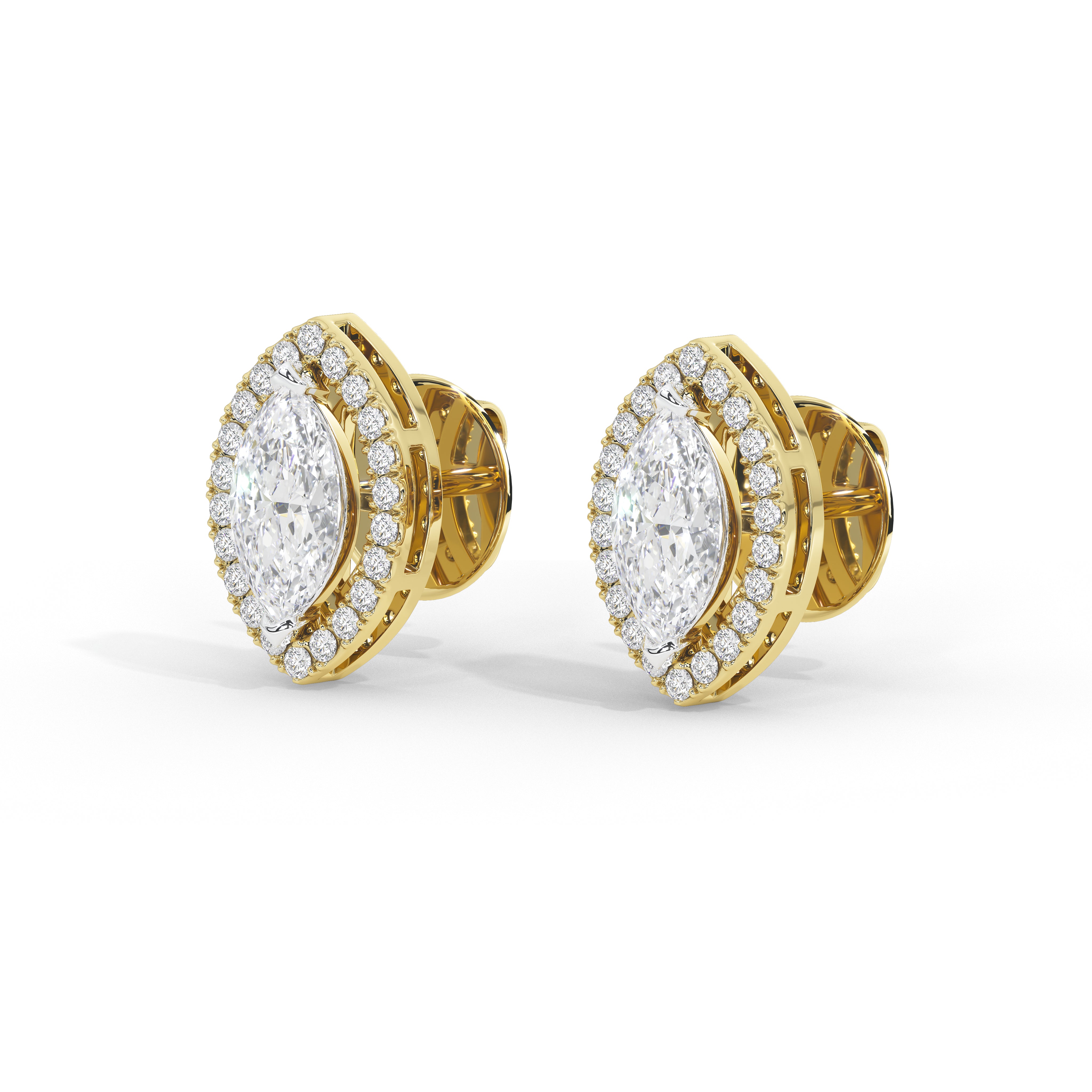 0.5 Carat Colette Marquise Halo Studs