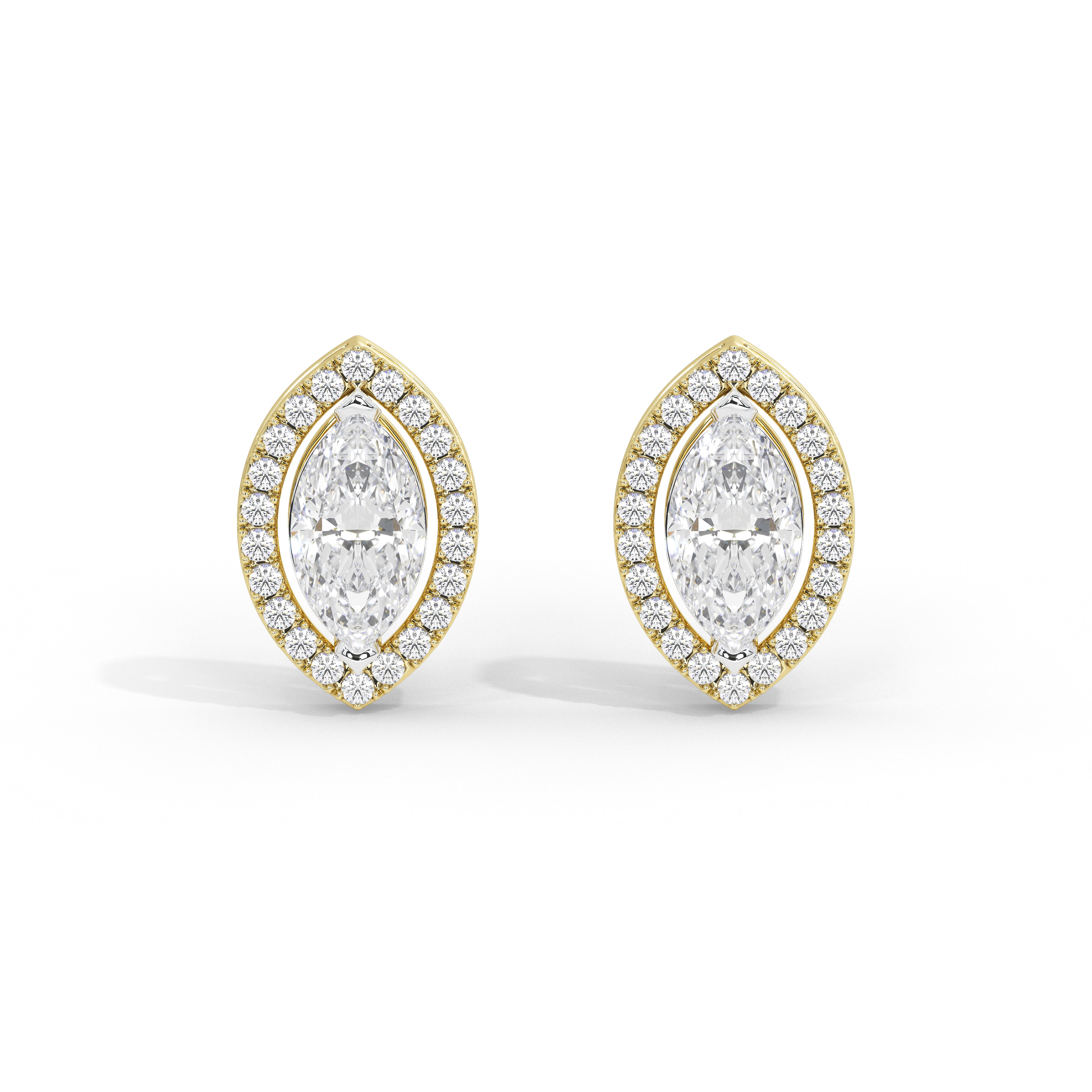 0.5 Carat Colette Marquise Halo Studs