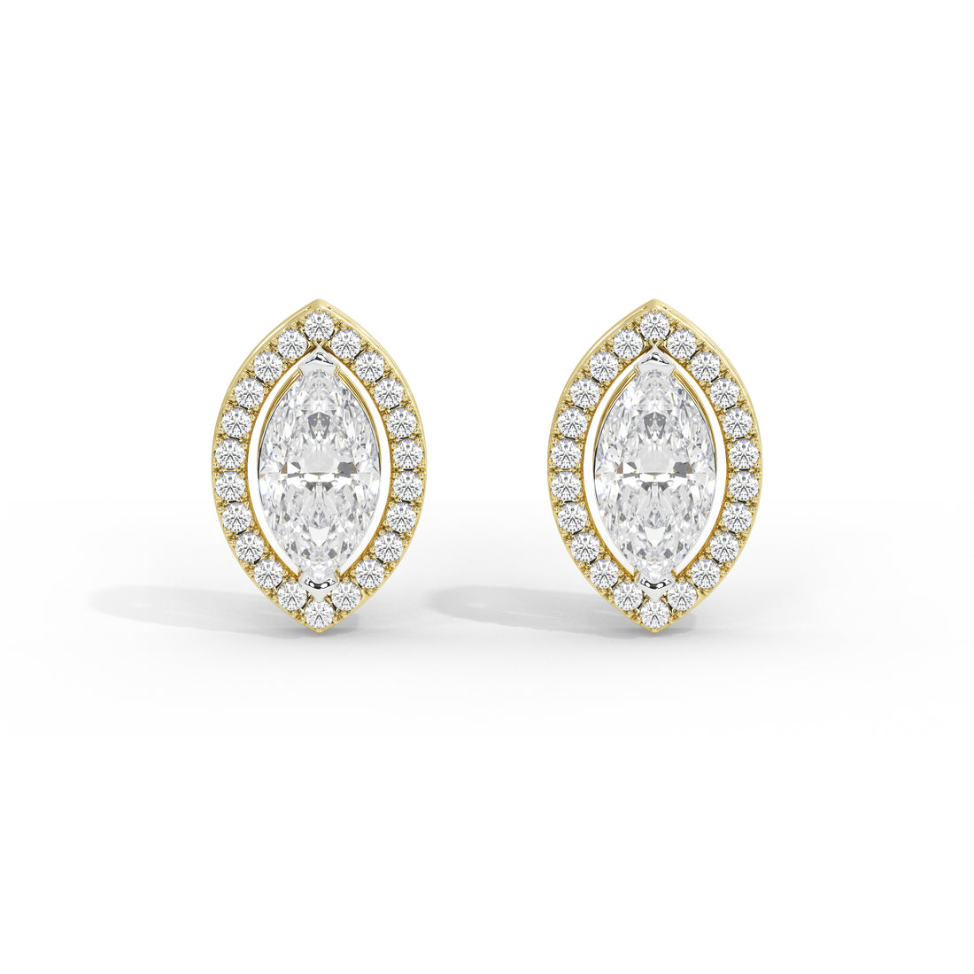 0.5 Carat Colette Marquise Halo Studs