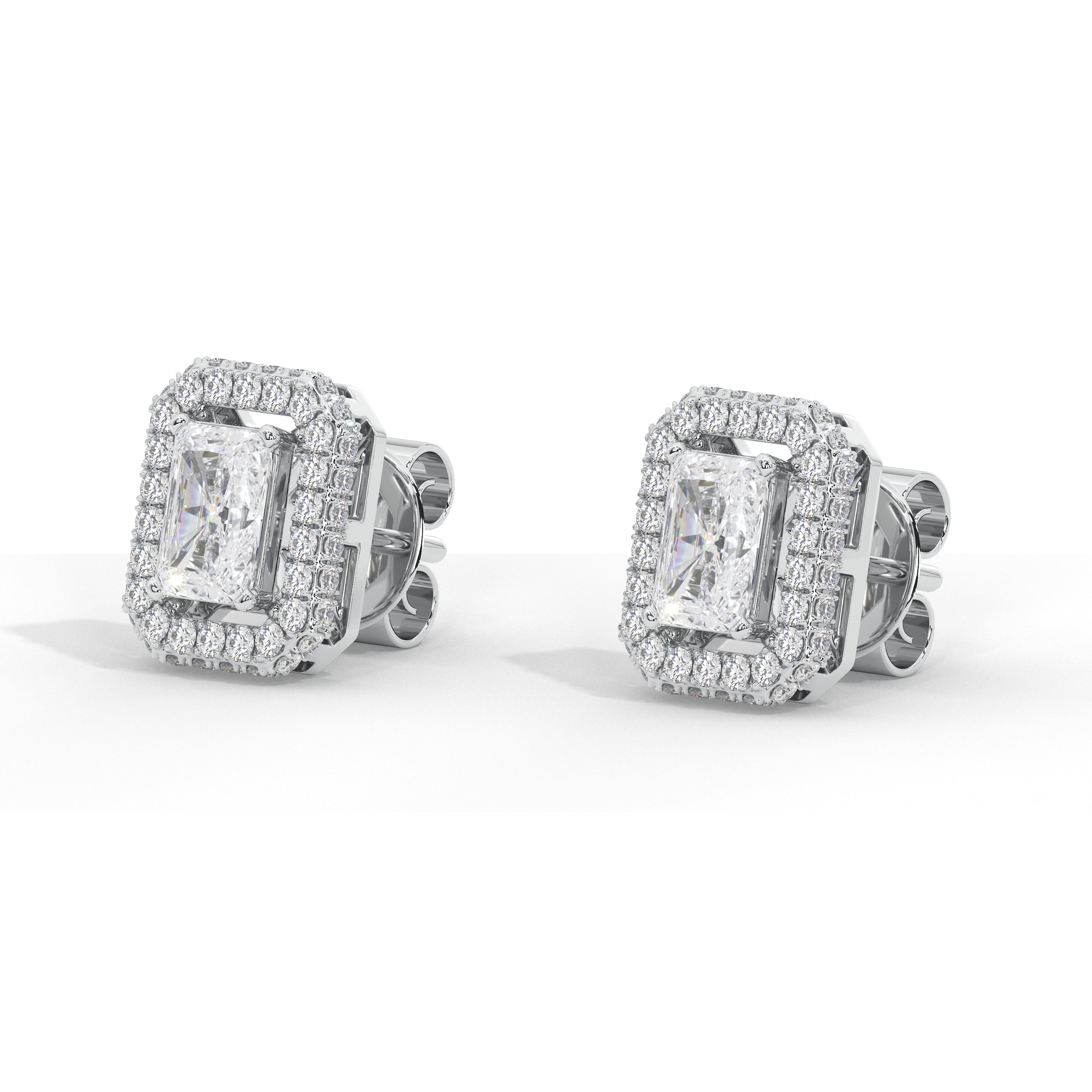 1.6 Carat Cosmia Emerald Halo Studs