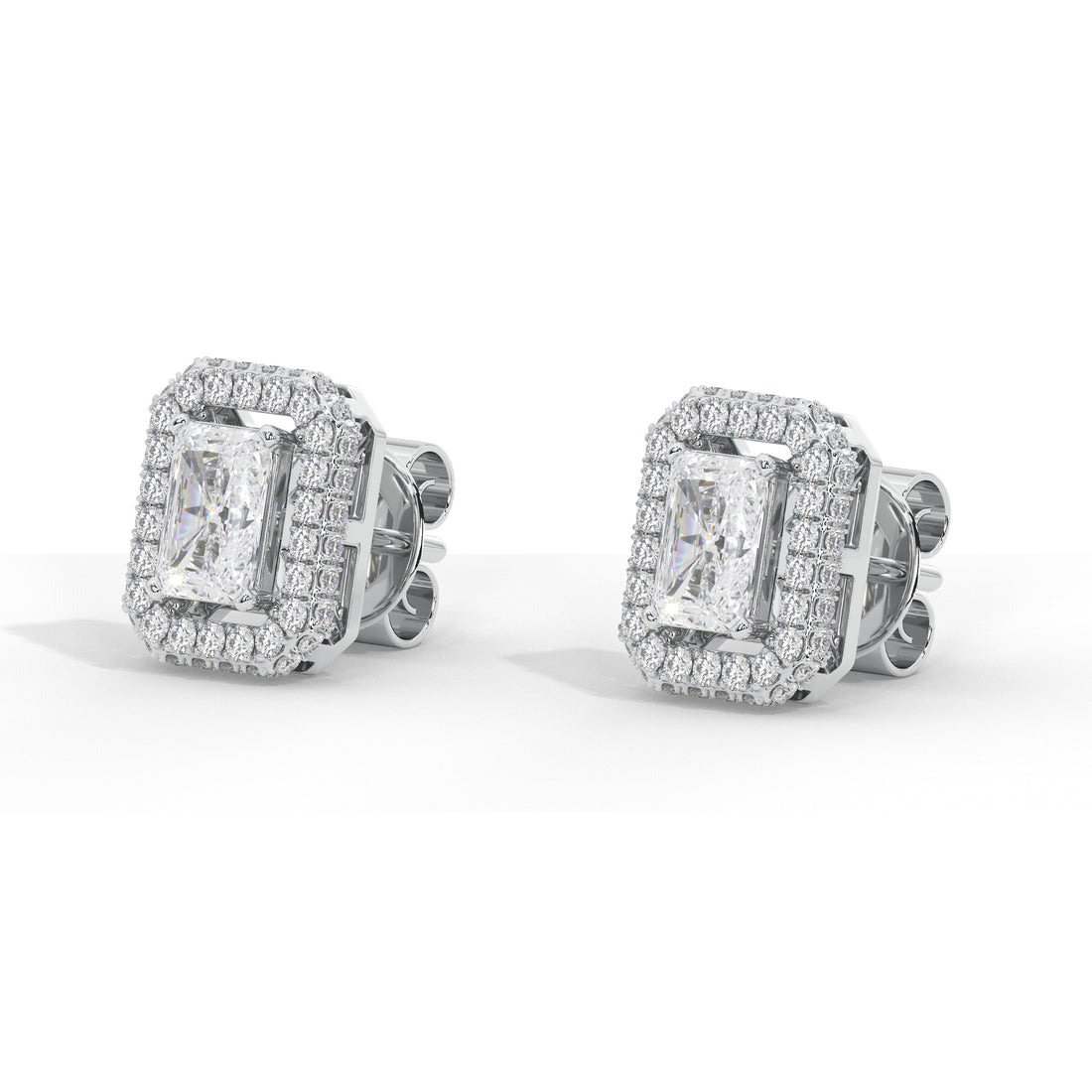 1.6 Carat Cosmia Emerald Halo Studs