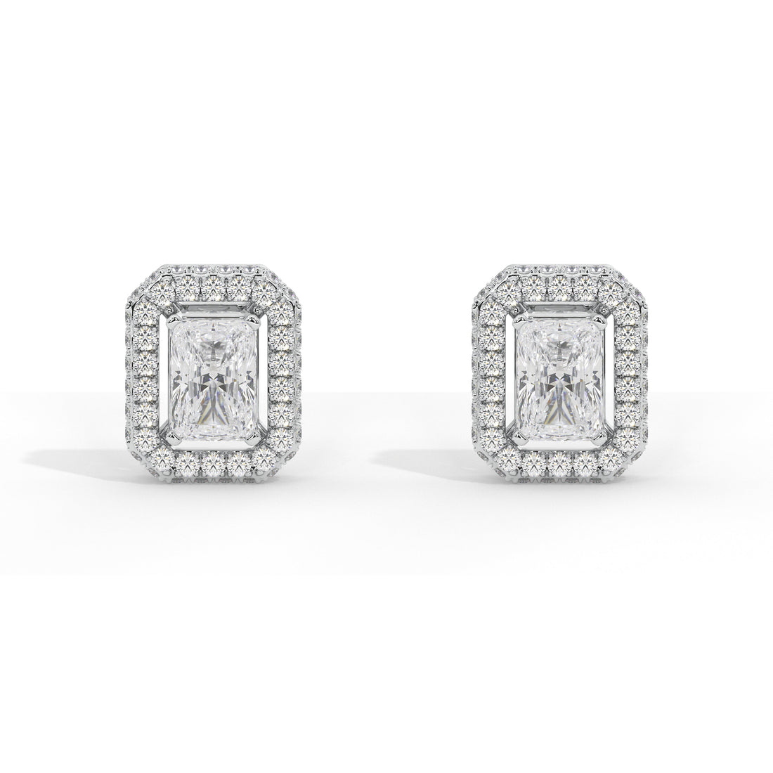 1.6 Carat Cosmia Emerald Halo Studs