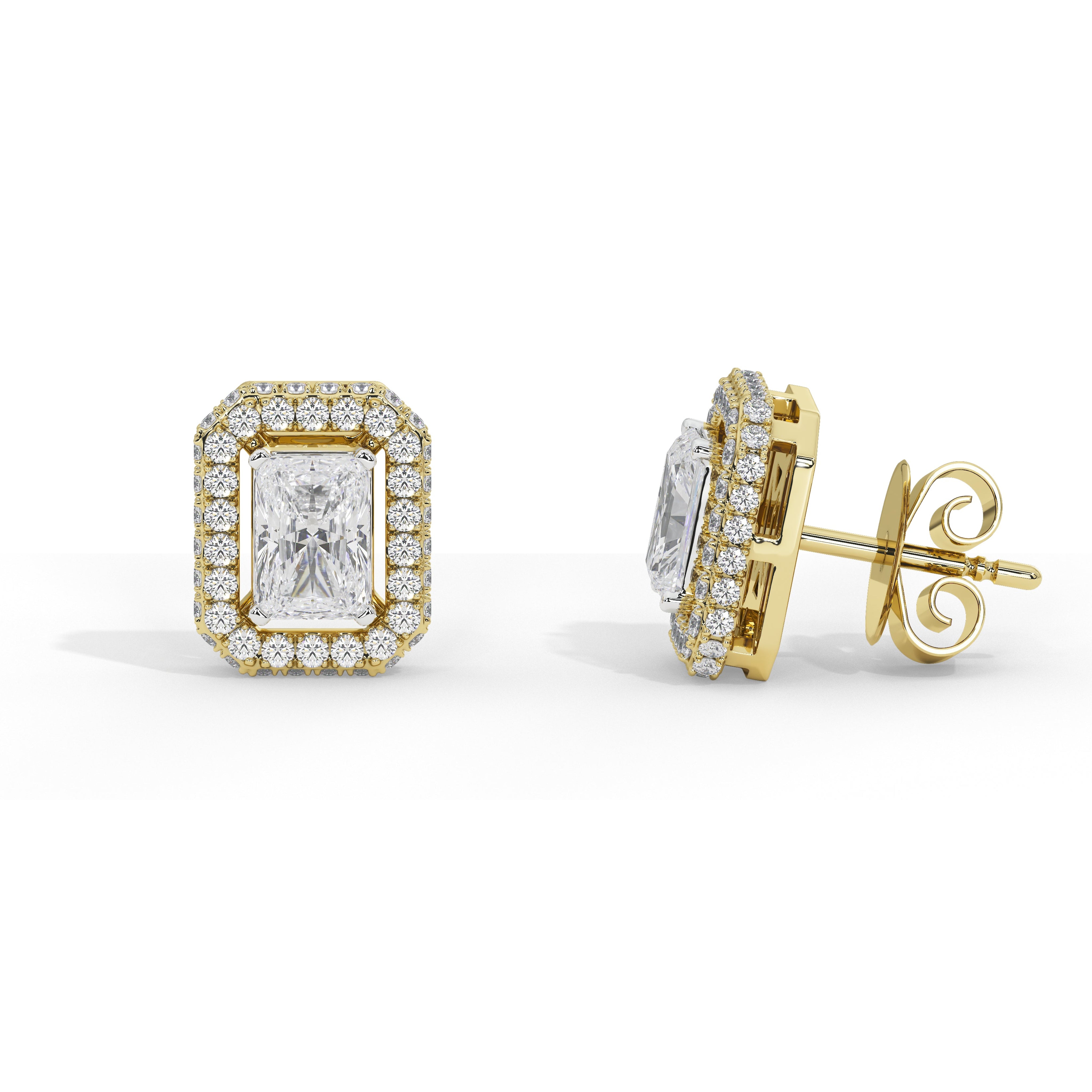 1.6 Carat Cosmia Emerald Halo Studs