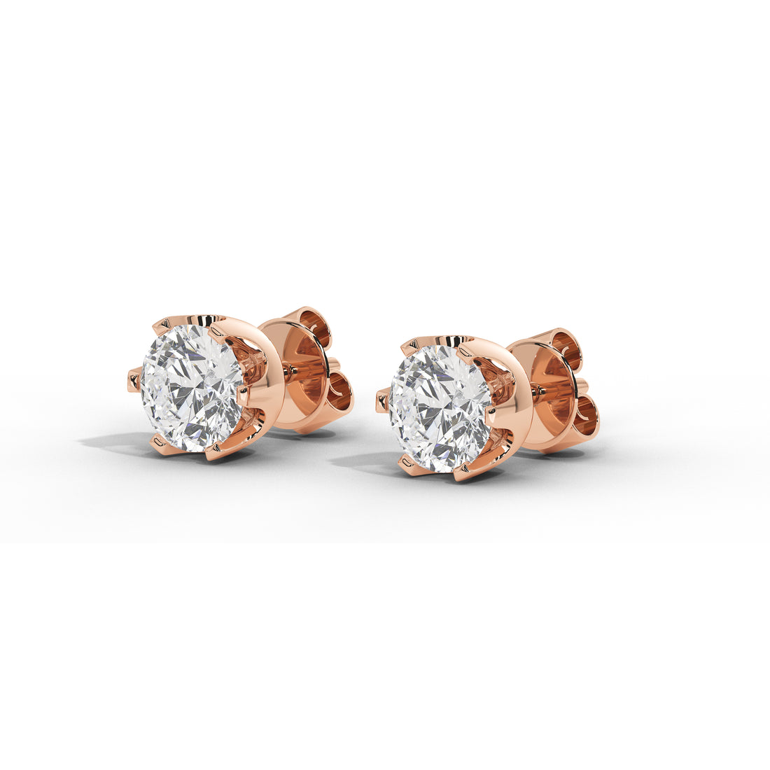3 Carat 'Crown' Setting Solitaire Studs