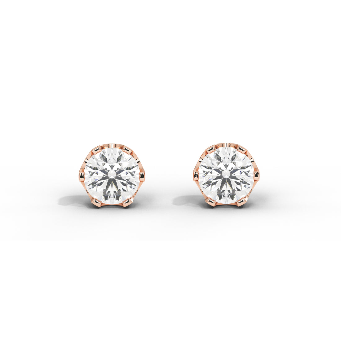 3 Carat 'Crown' Setting Solitaire Studs