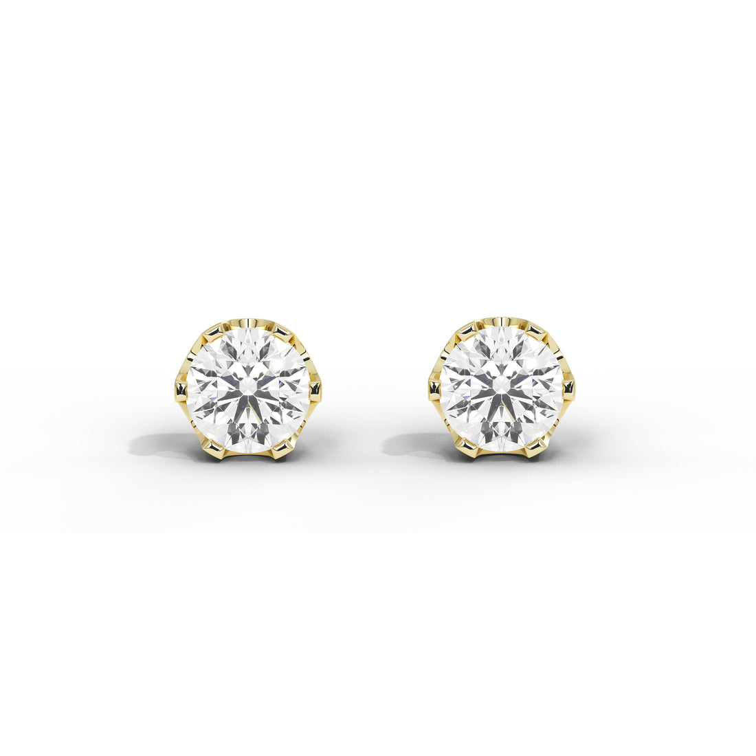 3 Carat 'Crown' Setting Solitaire Studs