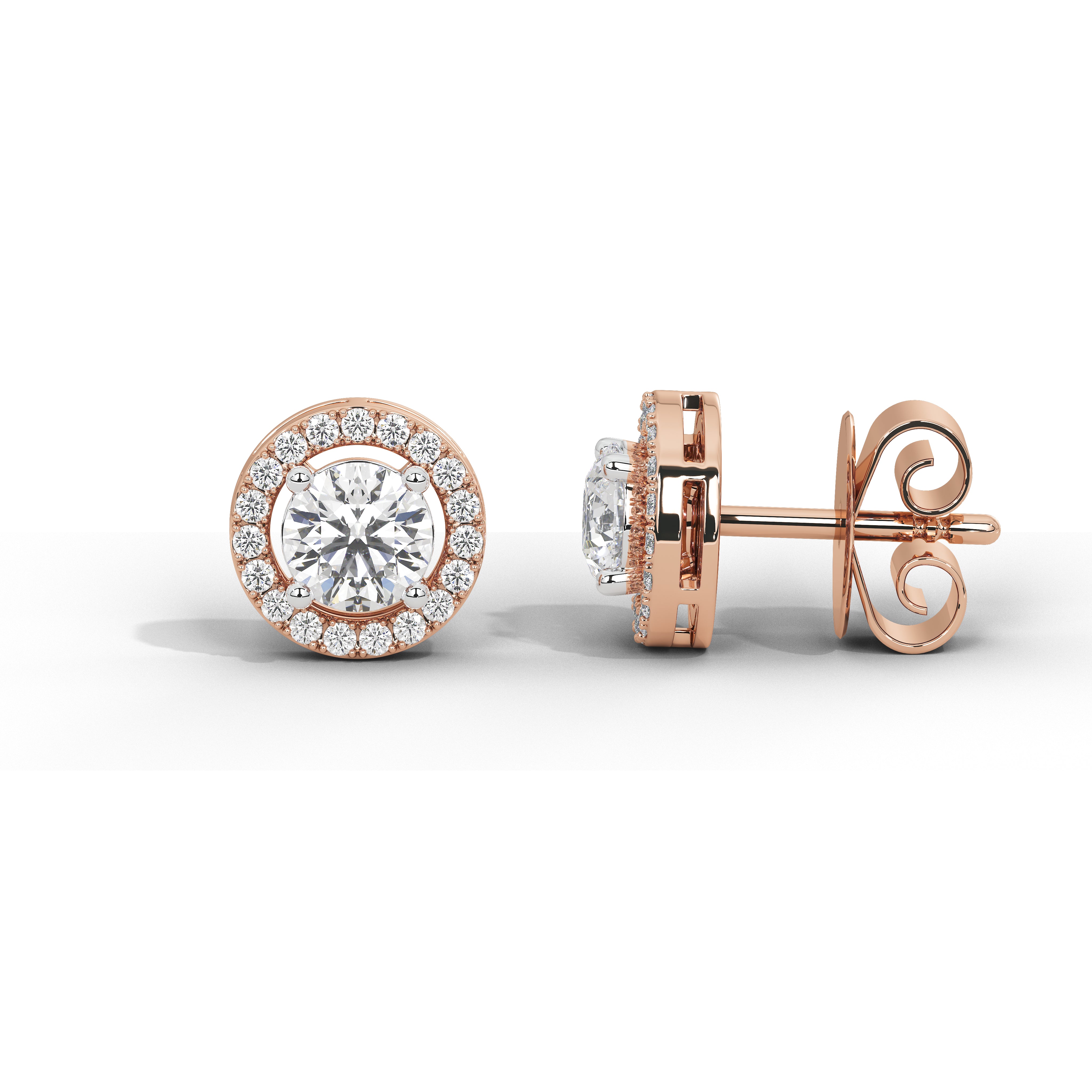 1.5 Carat Camille Round Halo Studs