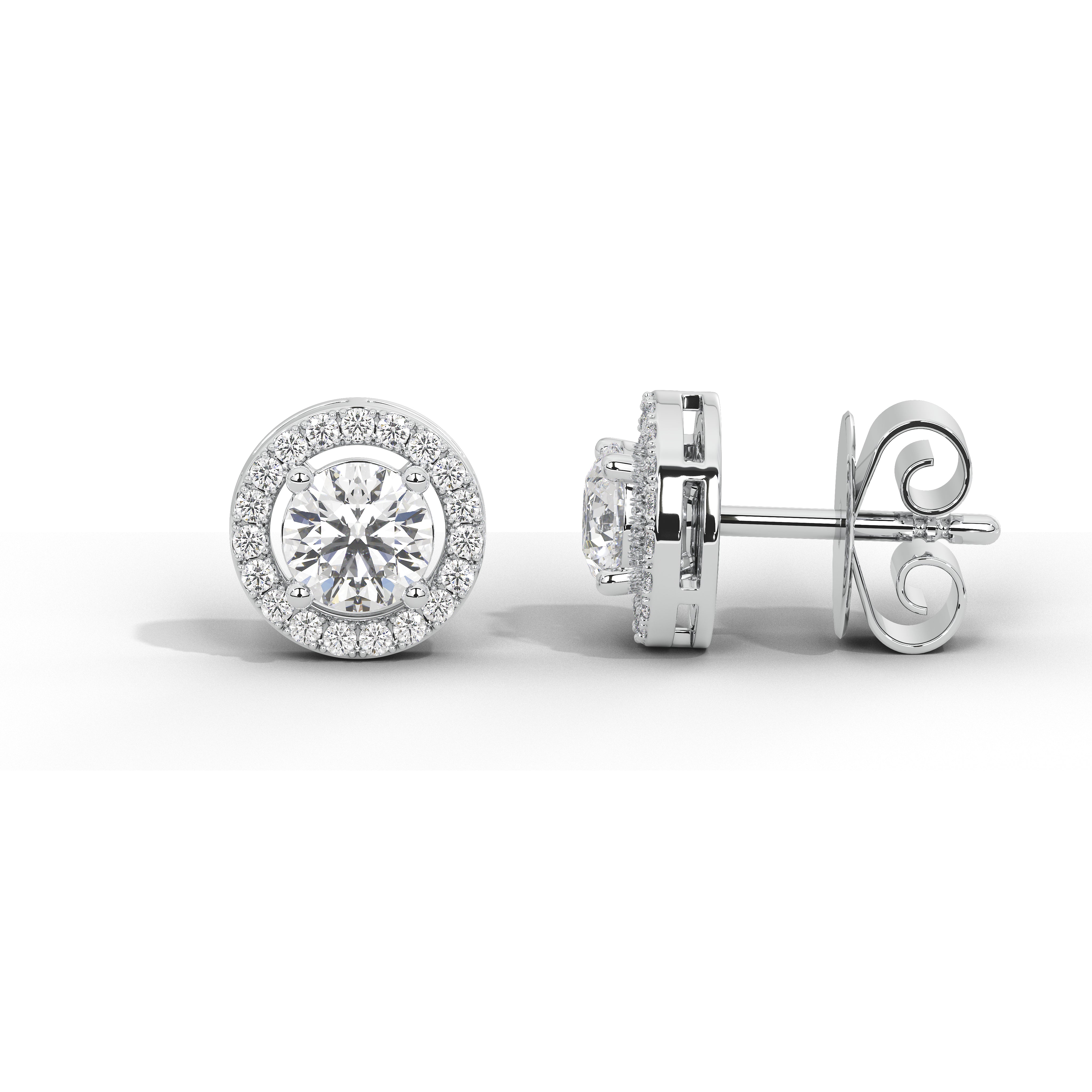1.5 Carat Camille Round Halo Studs