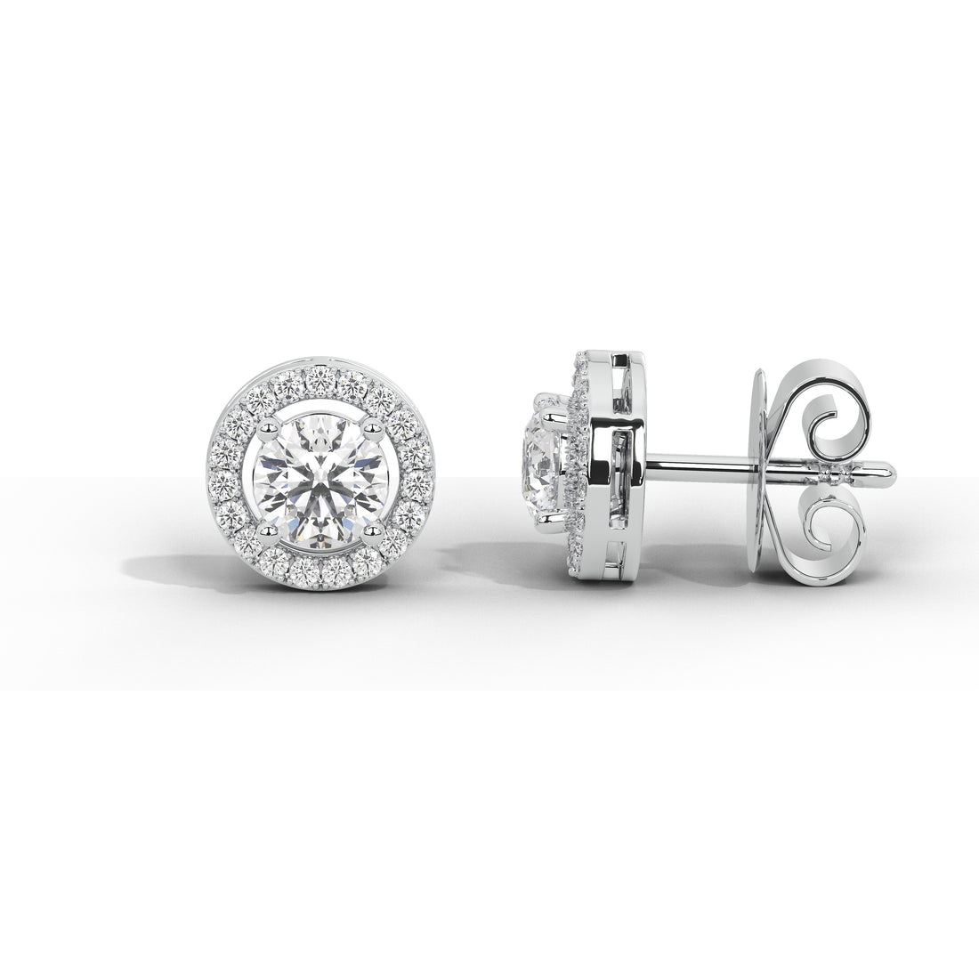 1.5 Carat Camille Round Halo Studs