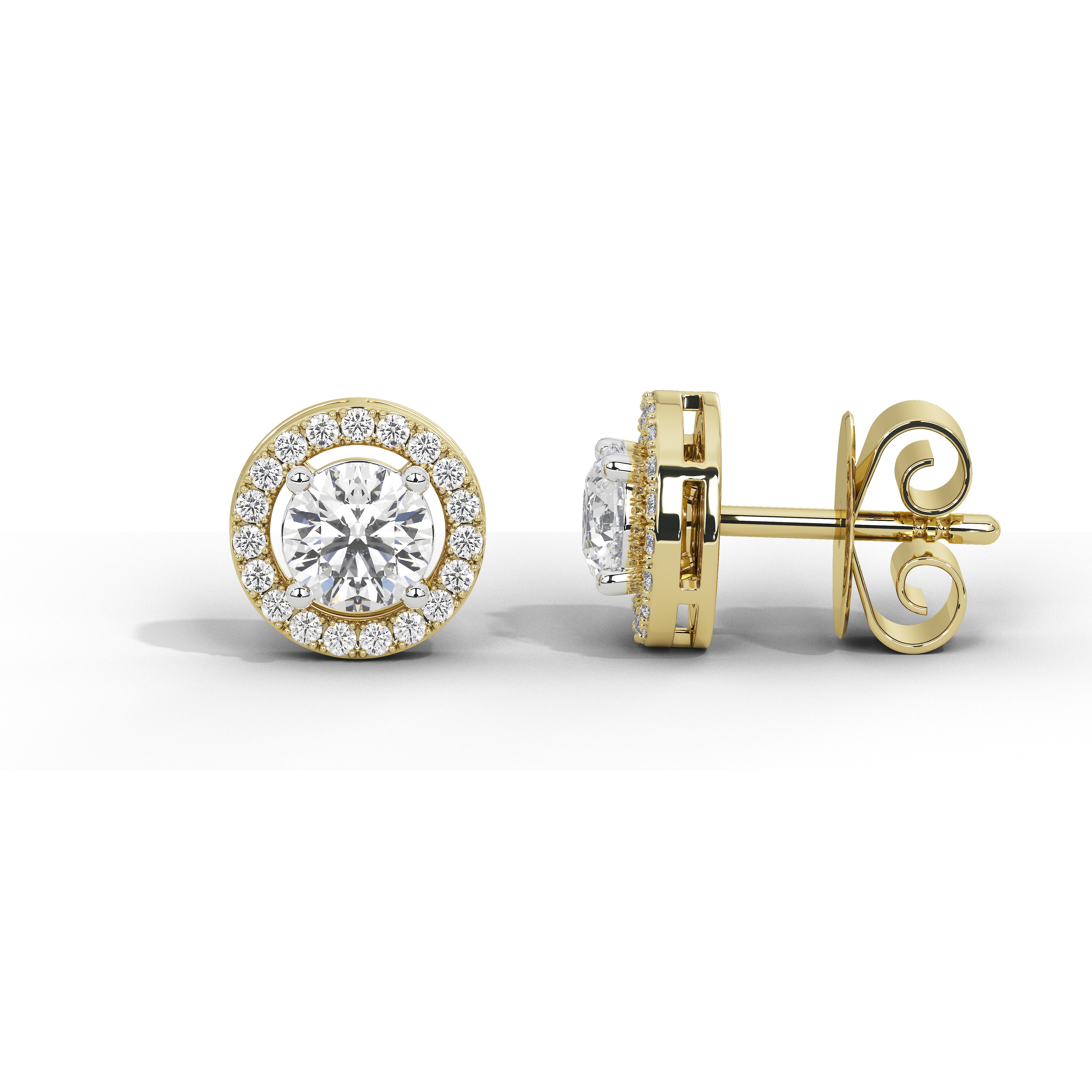 1.5 Carat Camille Round Halo Studs