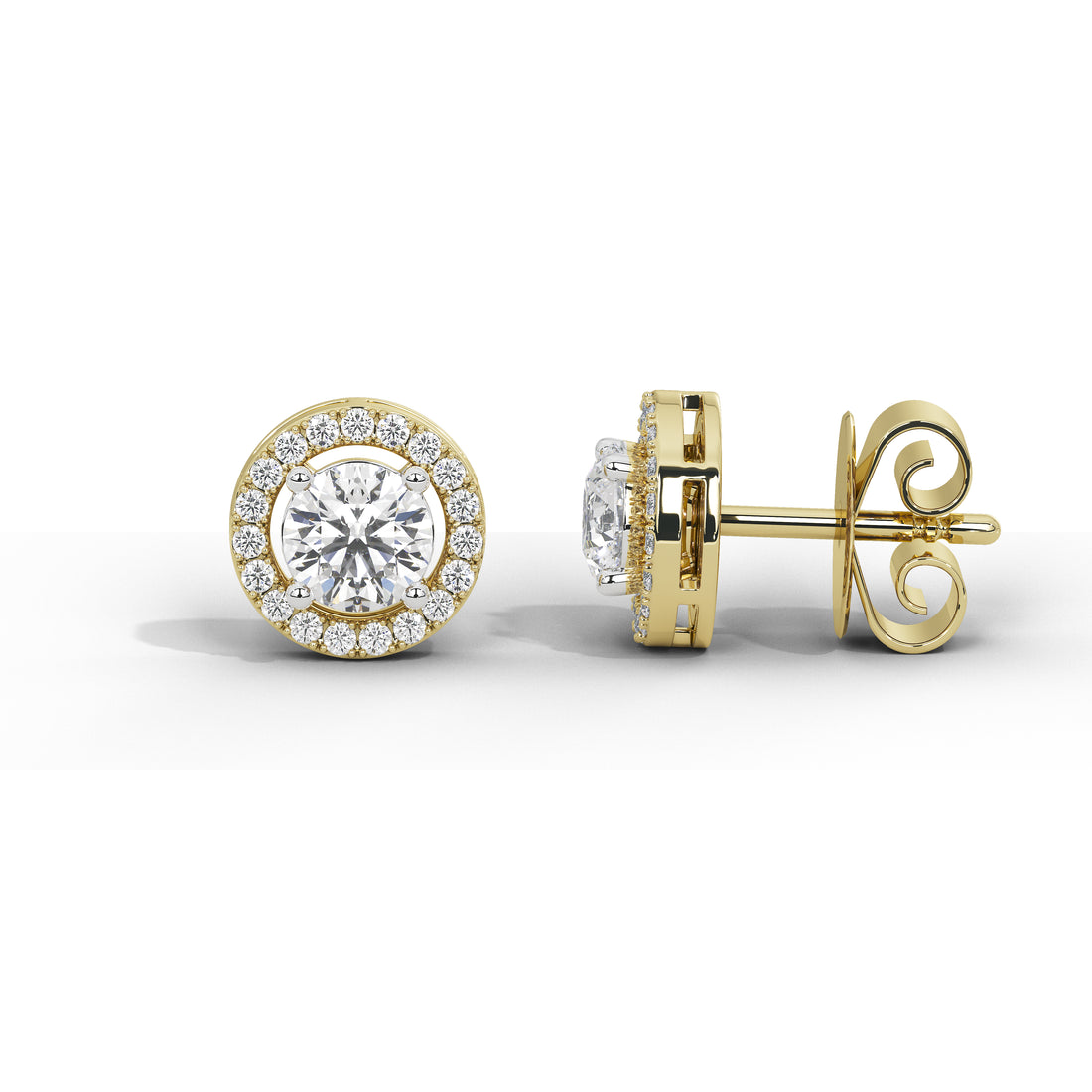 1.5 Carat Camille Round Halo Studs