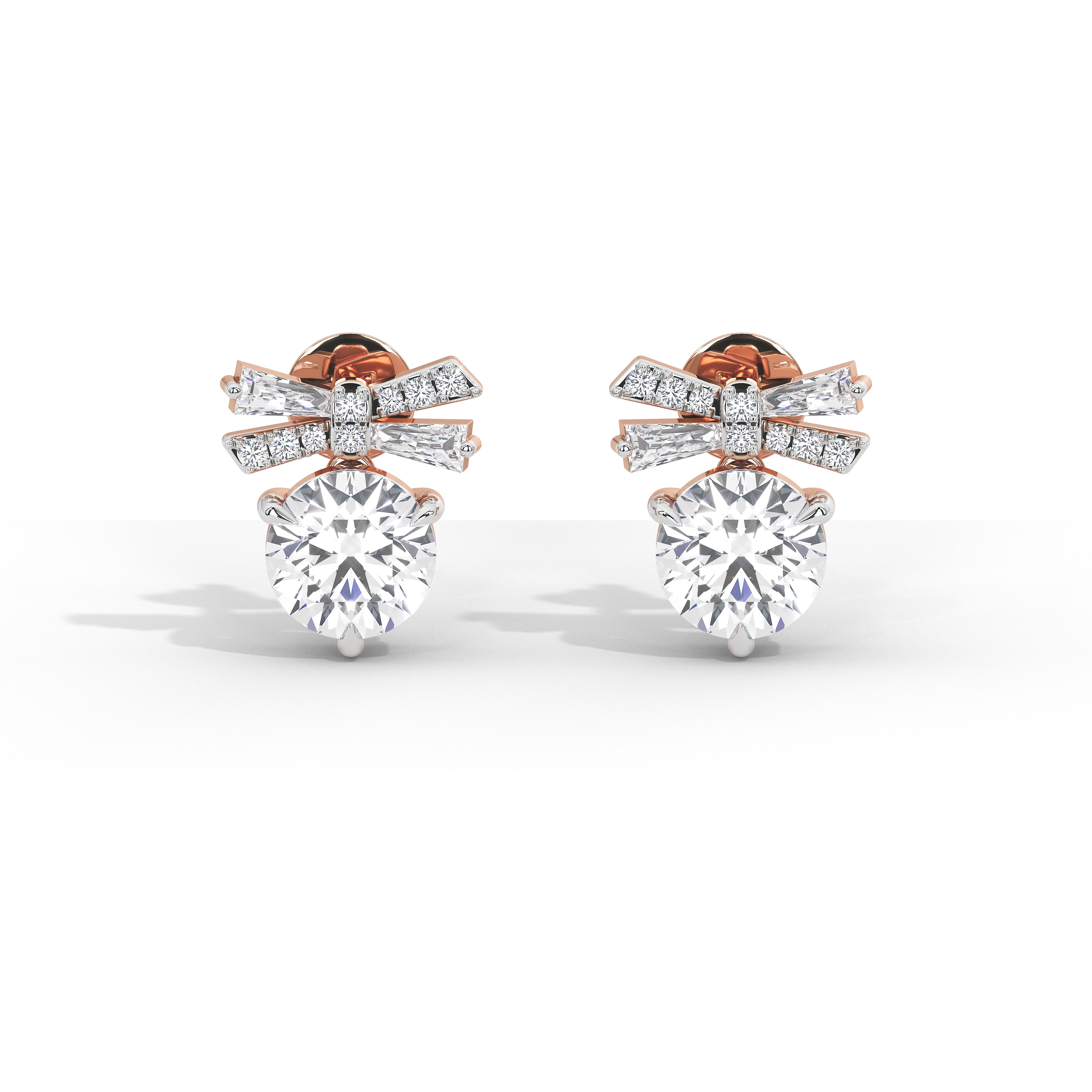 Margaret's Bow: 4 Carat Solitaire Studs