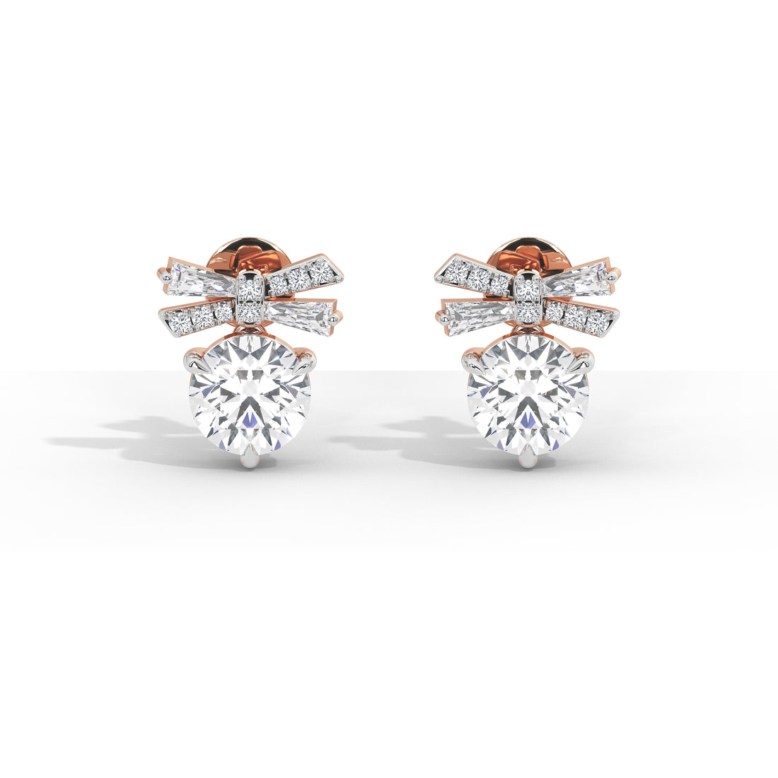 Margaret's Bow: 4 Carat Solitaire Studs