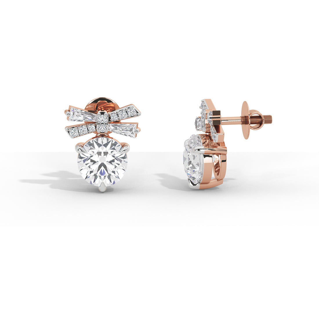 Margaret's Bow: 4 Carat Solitaire Studs