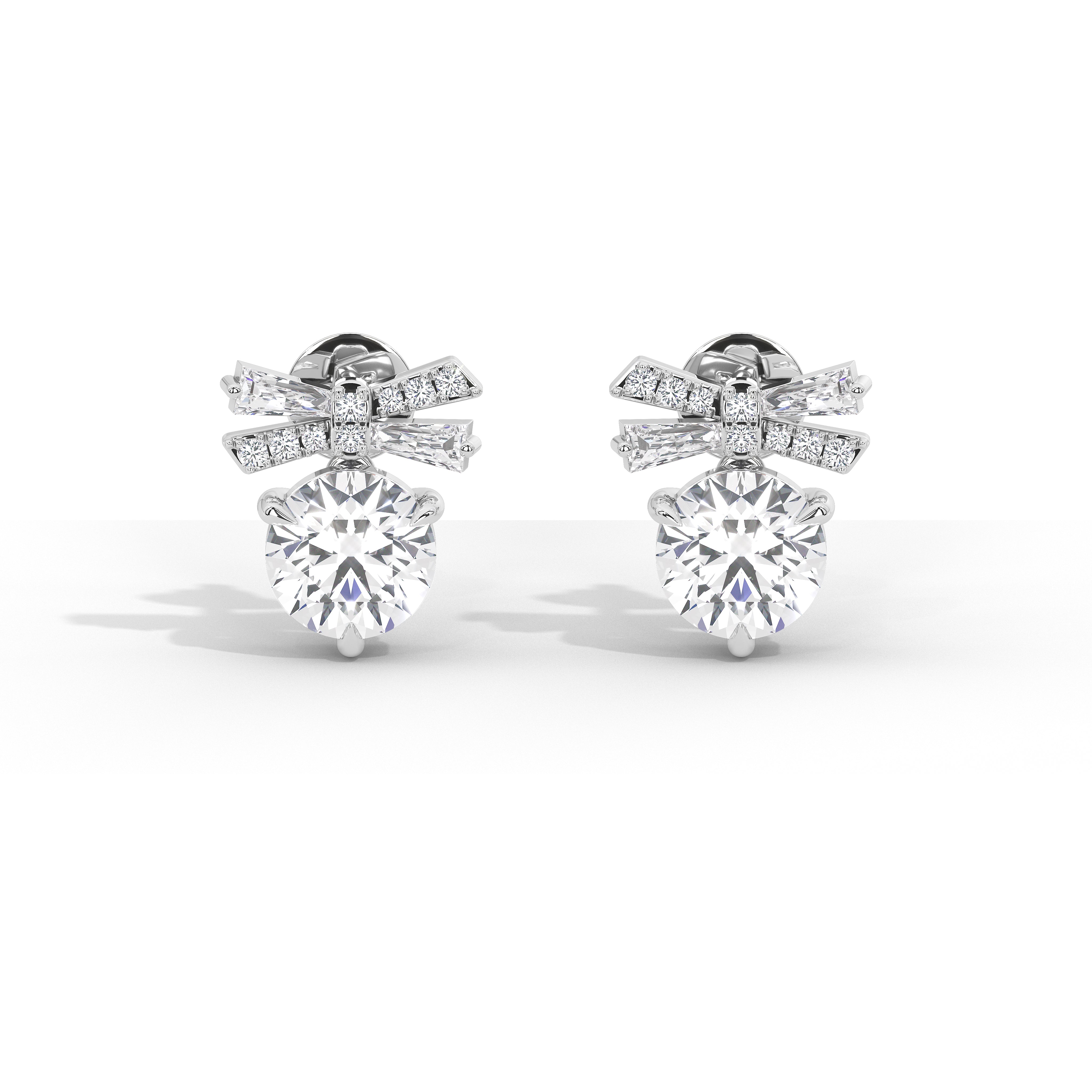 Margaret's Bow: 4 Carat Solitaire Studs