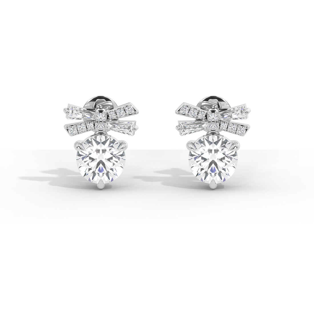 Margaret's Bow: 4 Carat Solitaire Studs