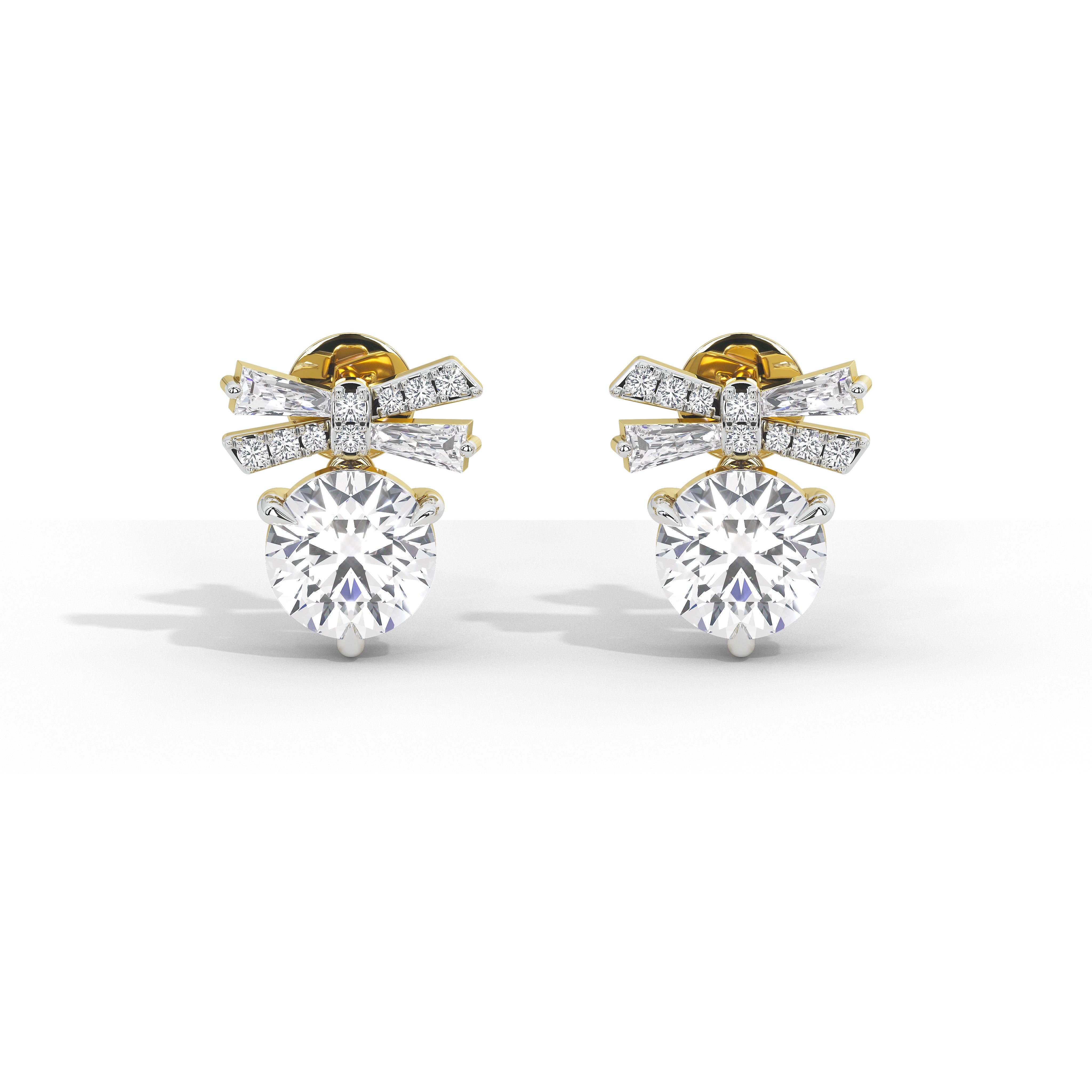 Margaret's Bow: 4 Carat Solitaire Studs