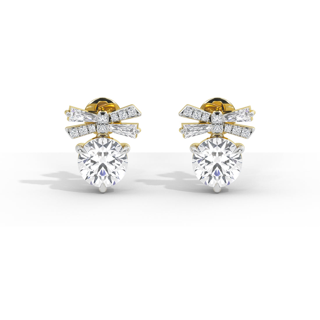 Margaret's Bow: 4 Carat Solitaire Studs