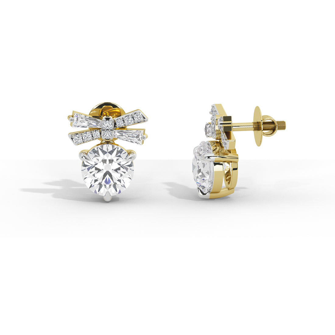 Margaret's Bow: 4 Carat Solitaire Studs