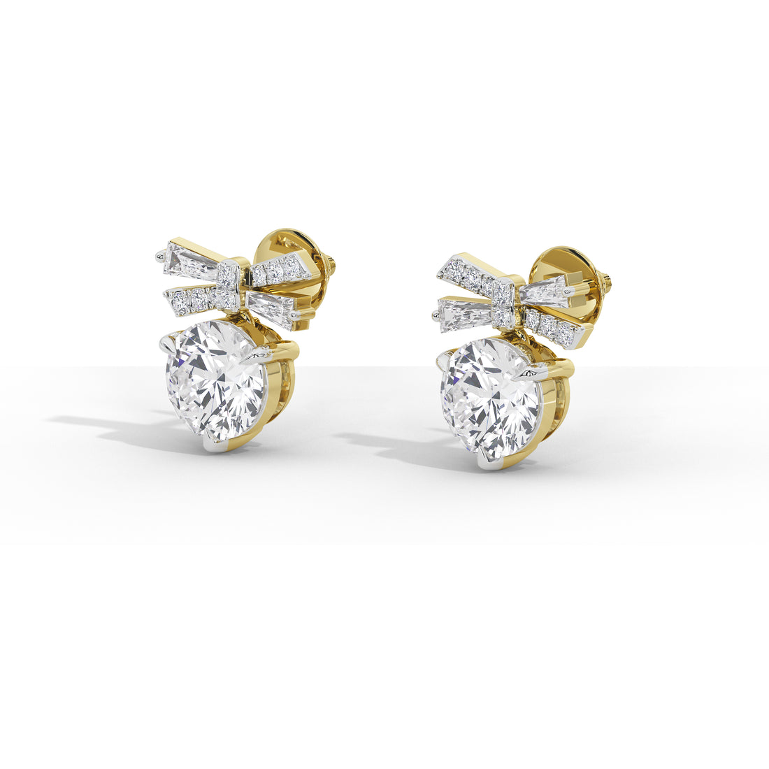 Margaret's Bow: 4 Carat Solitaire Studs