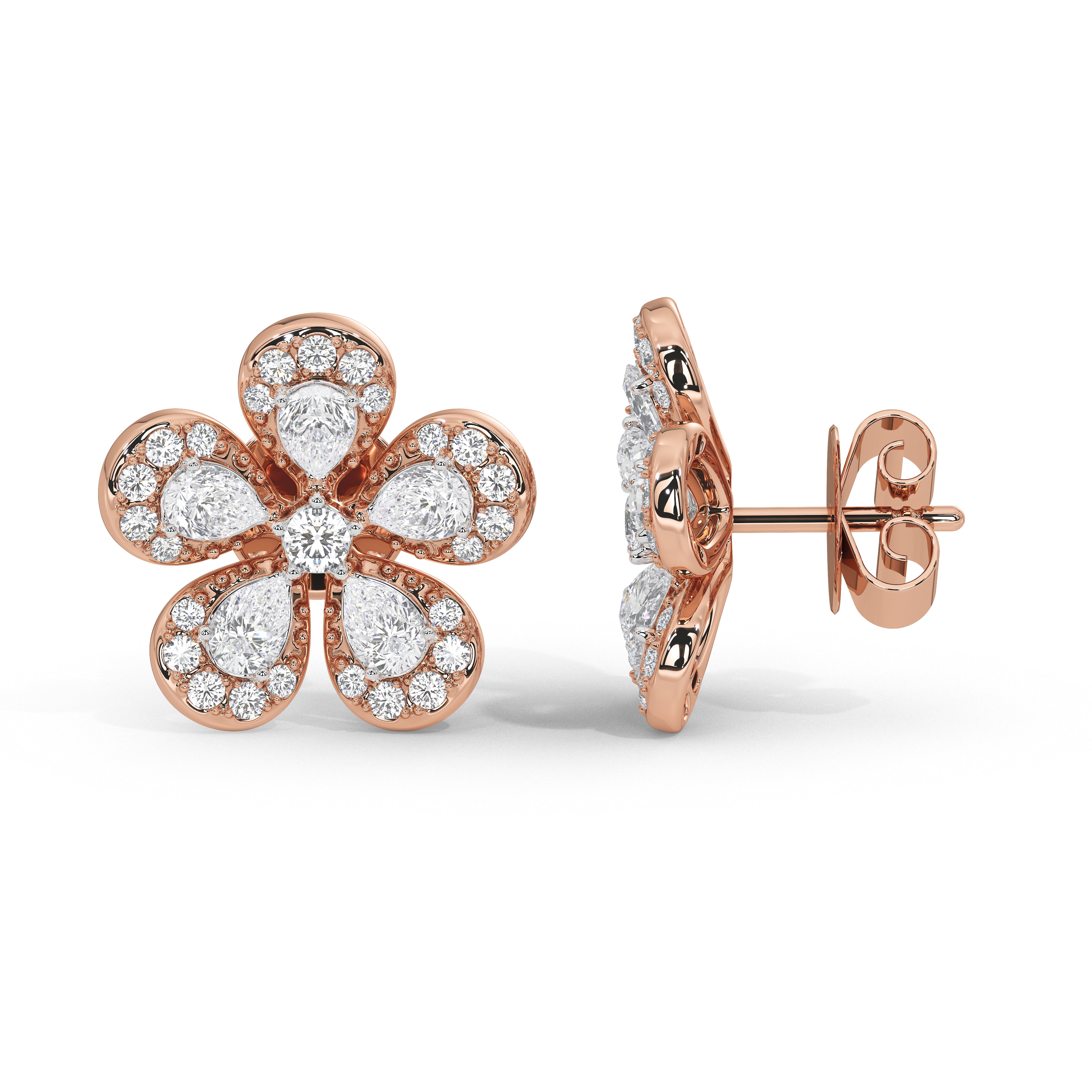 2.3 Carat Poppy Floral Studs
