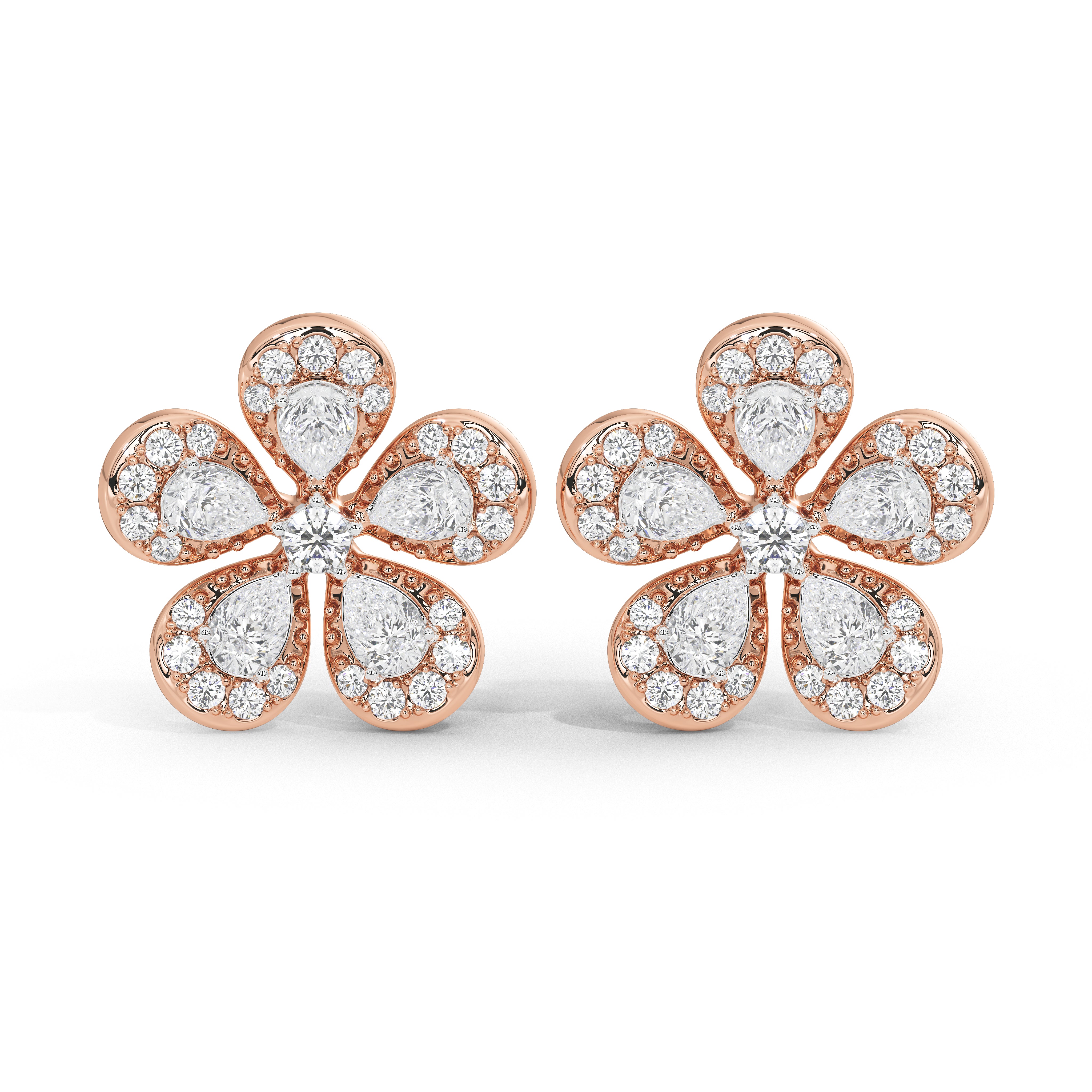 2.3 Carat Poppy Floral Studs