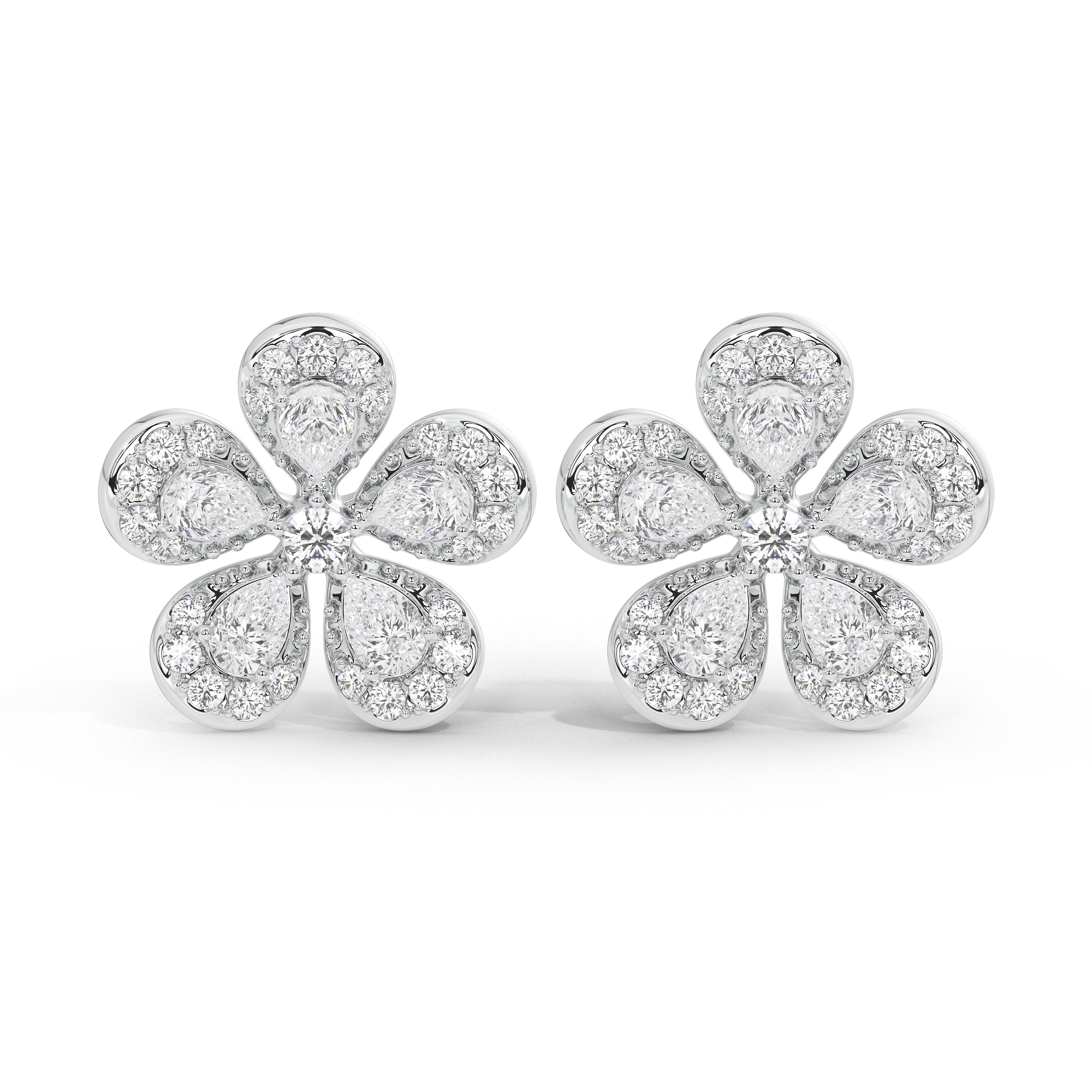 2.3 Carat Poppy Floral Studs