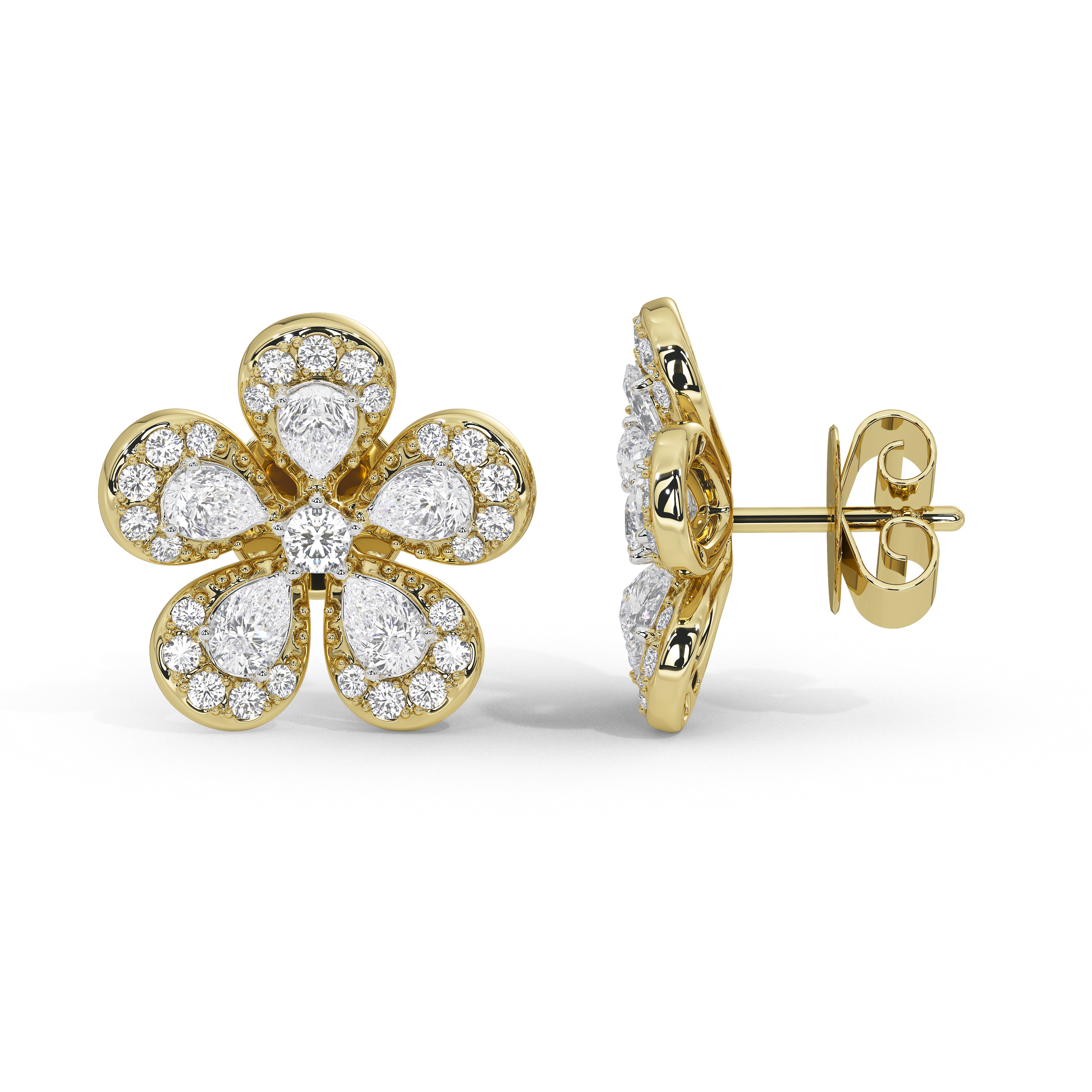 2.3 Carat Poppy Floral Studs