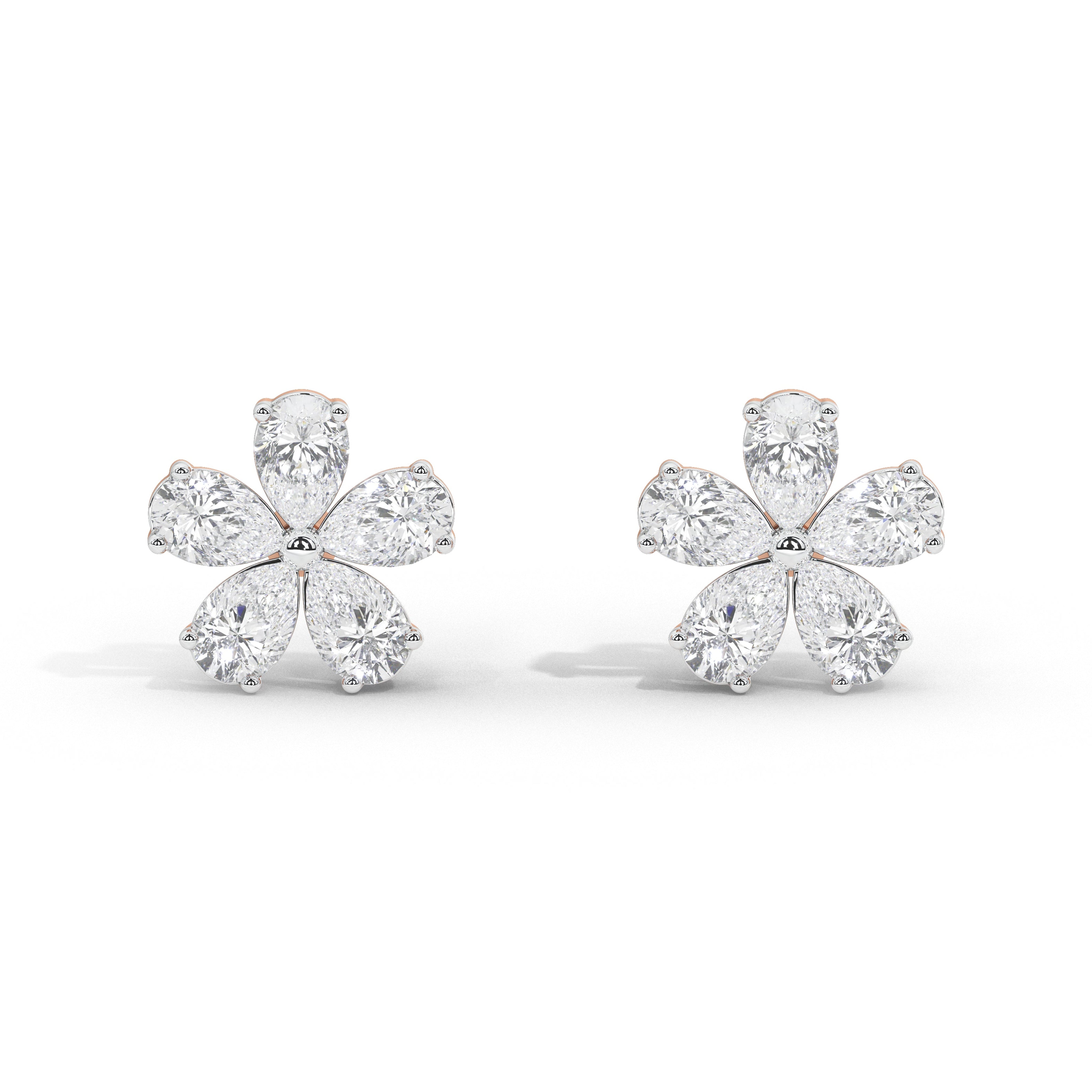 1.3 Carat Marguerite Pear Flower Studs