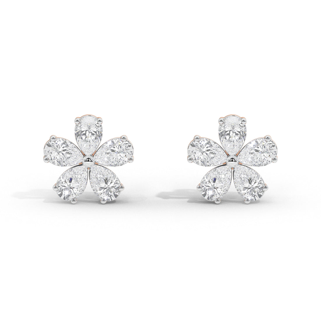 1.3 Carat Marguerite Pear Flower Studs