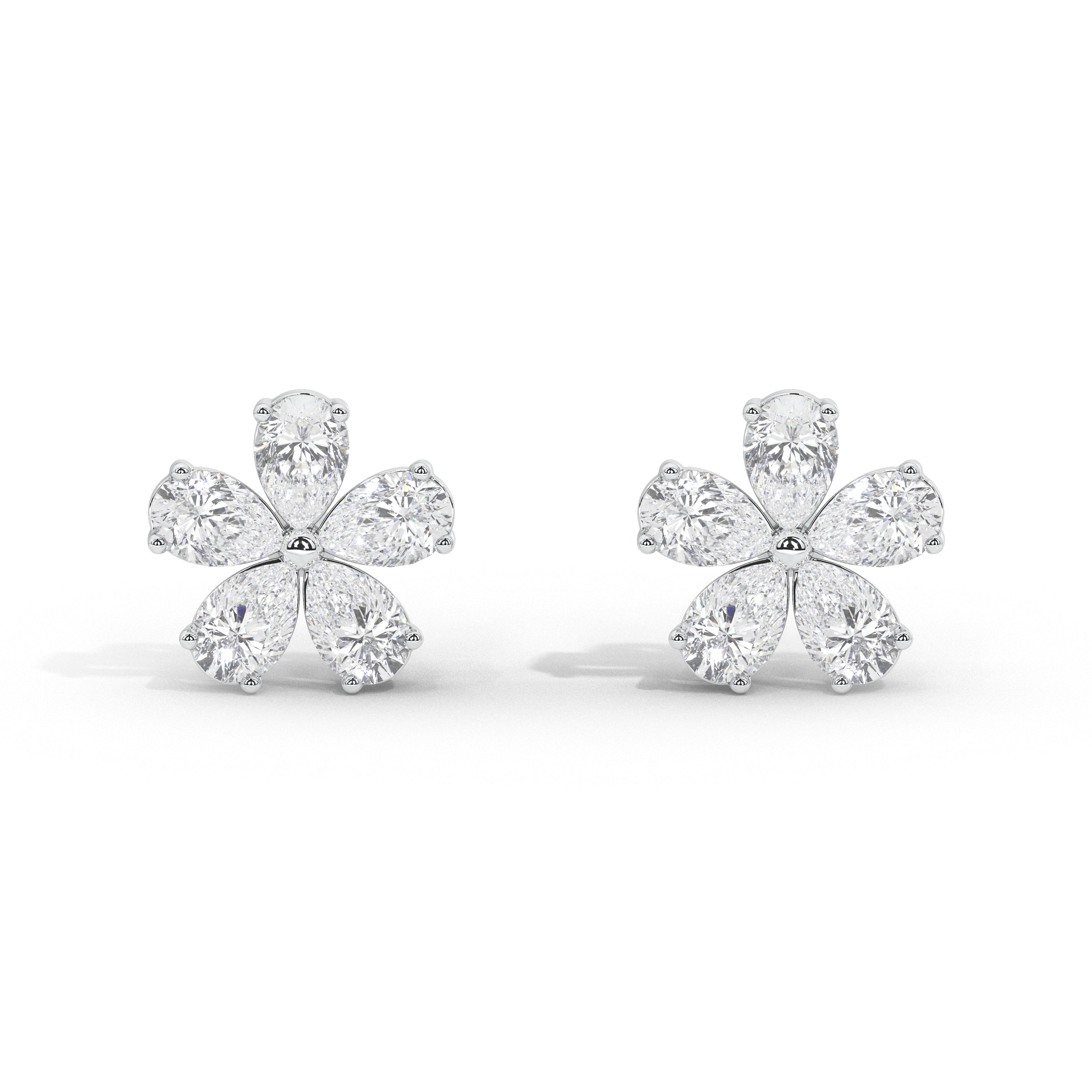 1.3 Carat Marguerite Pear Flower Studs